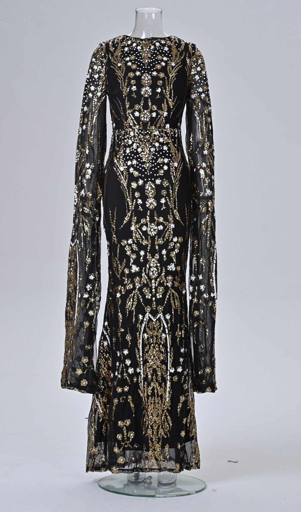 Fashionslee Women Cicely Gold Sequin Maxi Dress