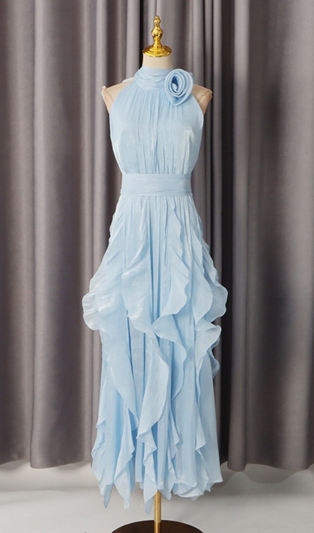 Fashionslee Women Kourtney Flower Ruffle Maxi Dress