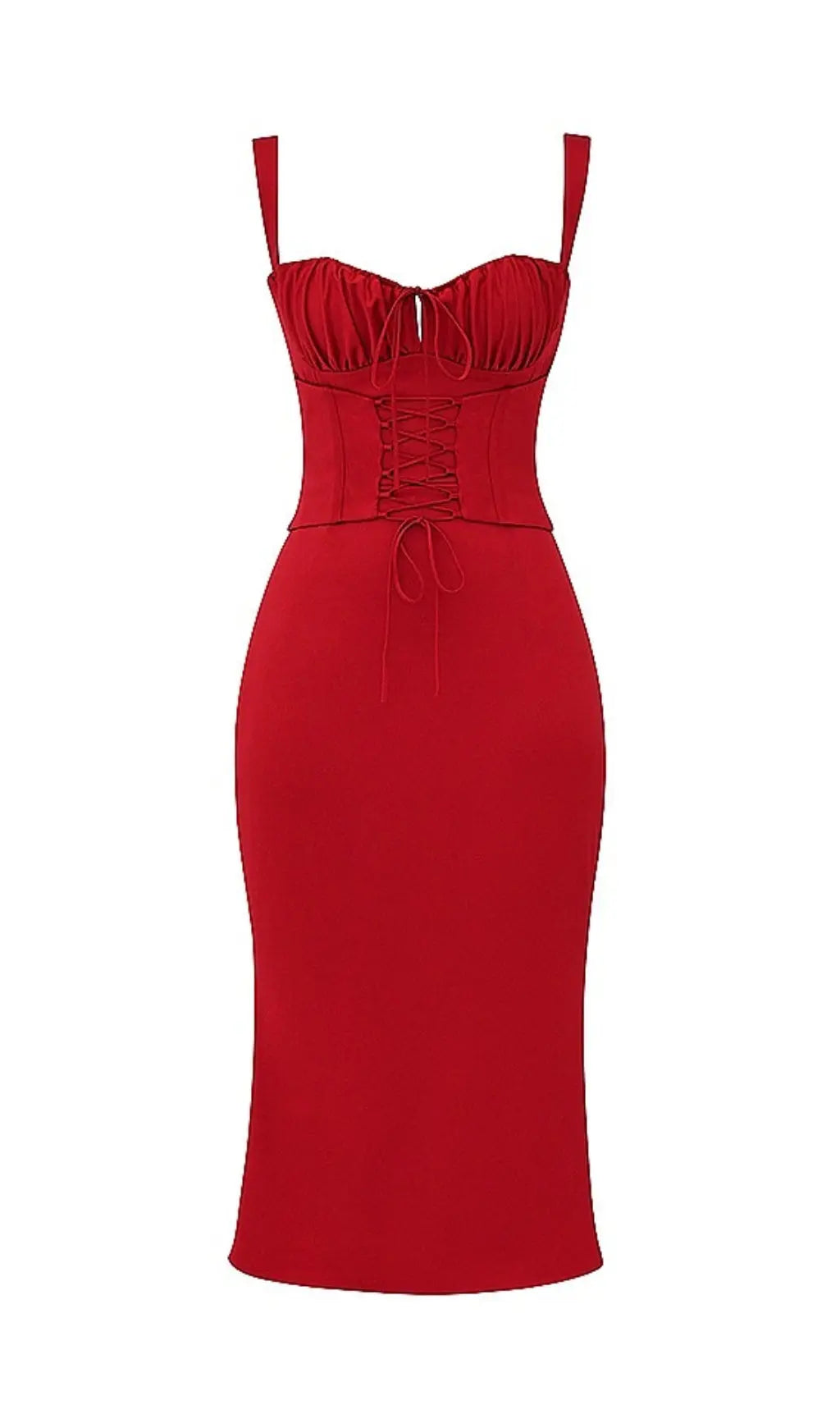 973e4556ad067670a6bc07f6fce00c61.jpeg Fashionslee Women Red Lace Up Corset Midi Dress