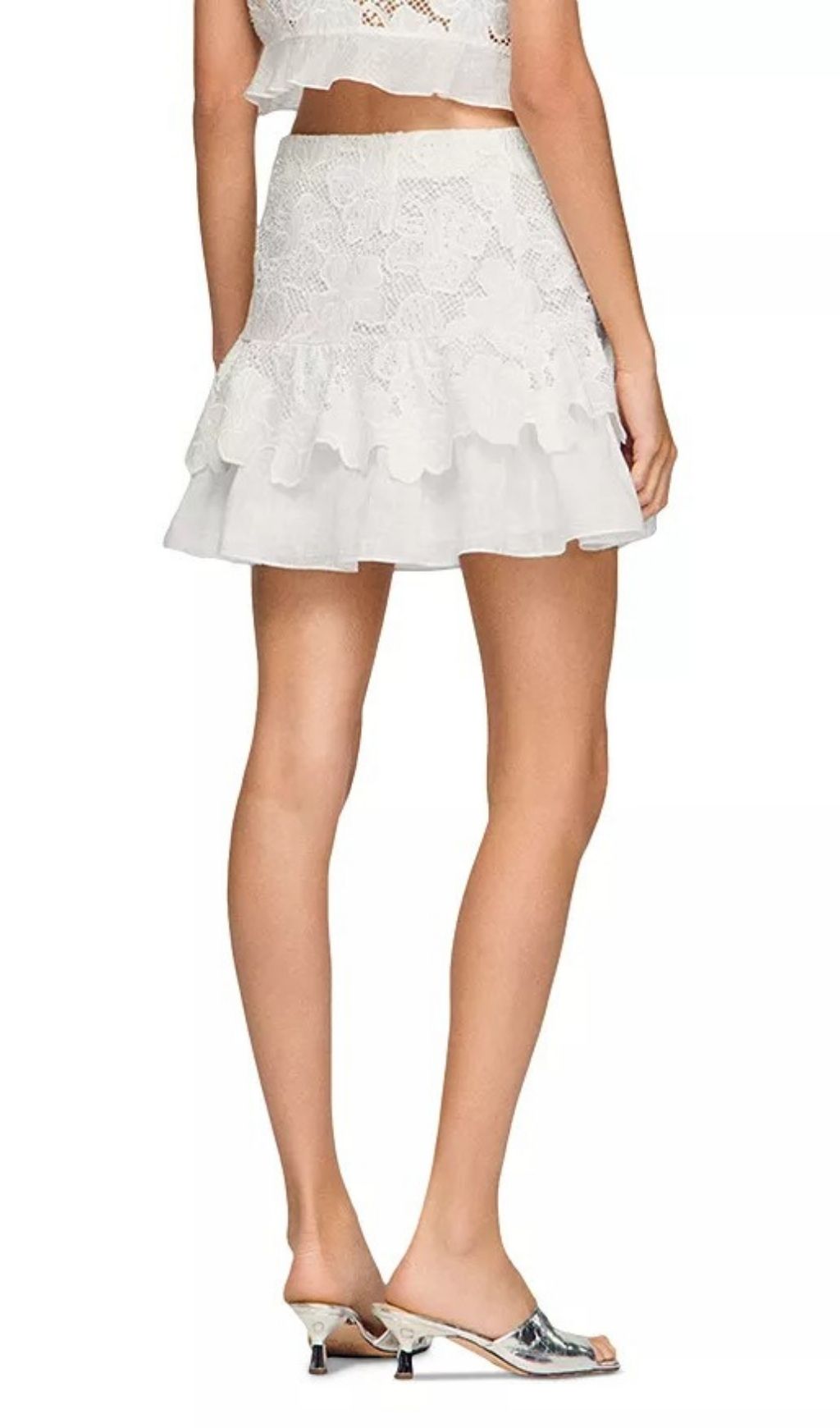 Fashionslee Women Nayla Short Guipure Lace Skirt