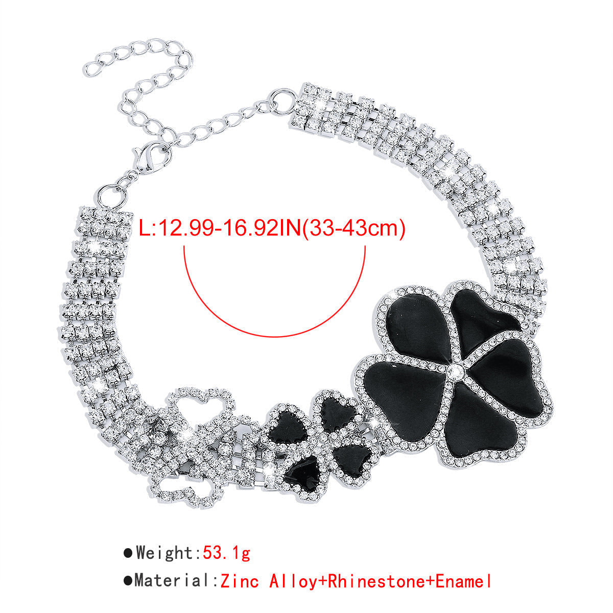 TRENDING GEOMETRIC FLOWER RHINESTONE CHOKER - OWNCI