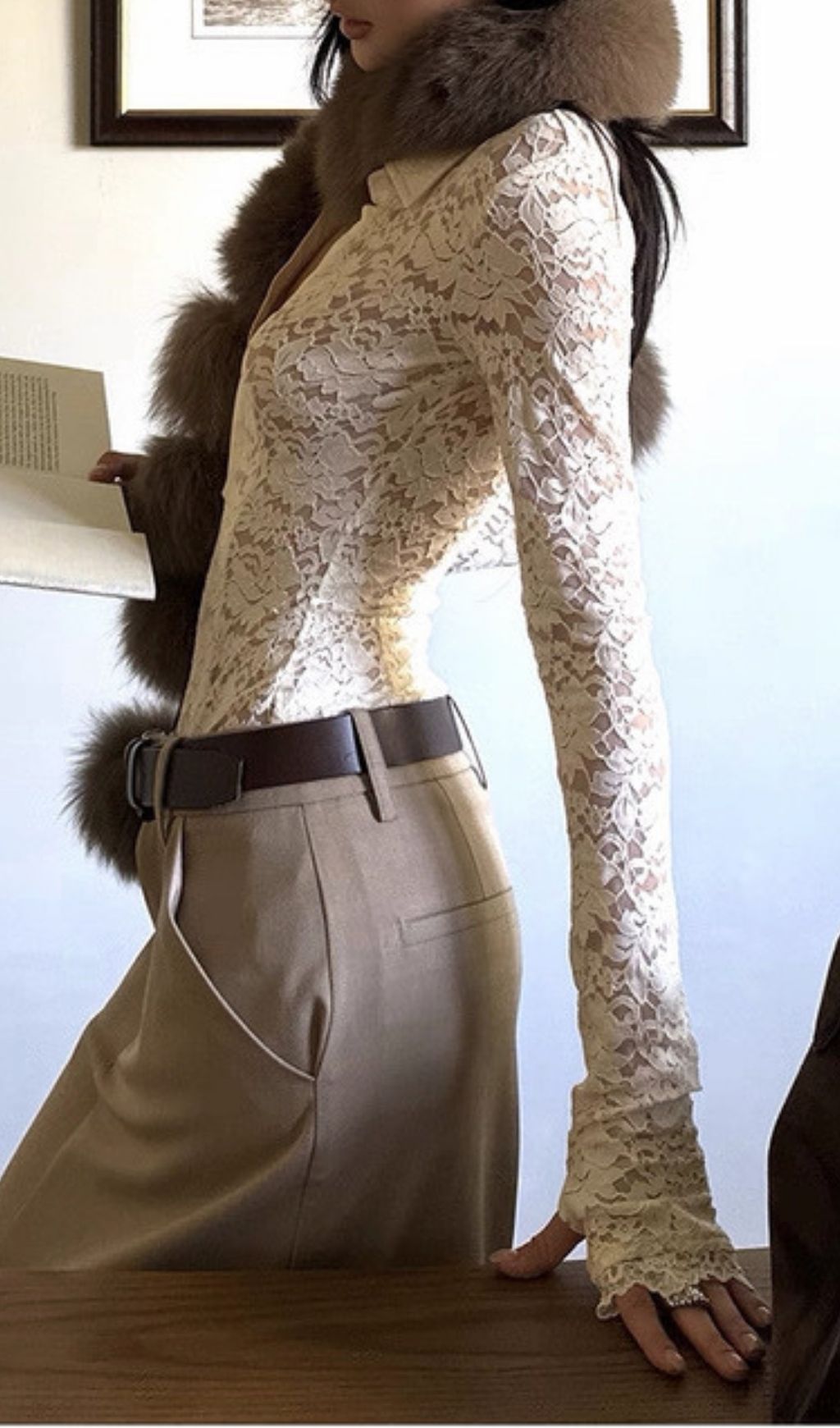 Fashionslee Women Angeni Collar Lace Top