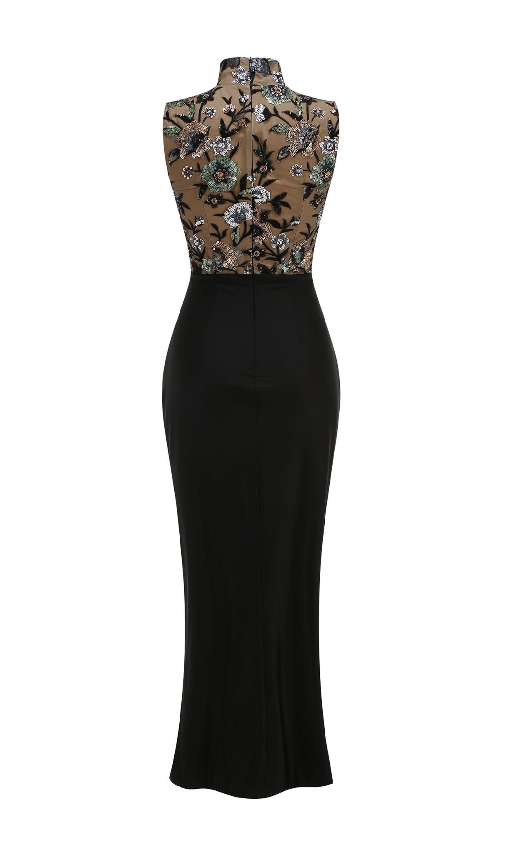 97eda10d7edd6df1e2423eaa17f374f5.jpg Fashionslee Women Germán Sleeveless Flower Sequin Maxi Dress