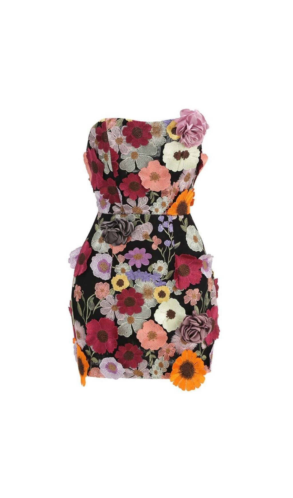 980c6b1ad9ab0354718c9205ab5293fa.jpg Fashionslee Women Laasya Black Strapless Flower Embroidery Mini Dress