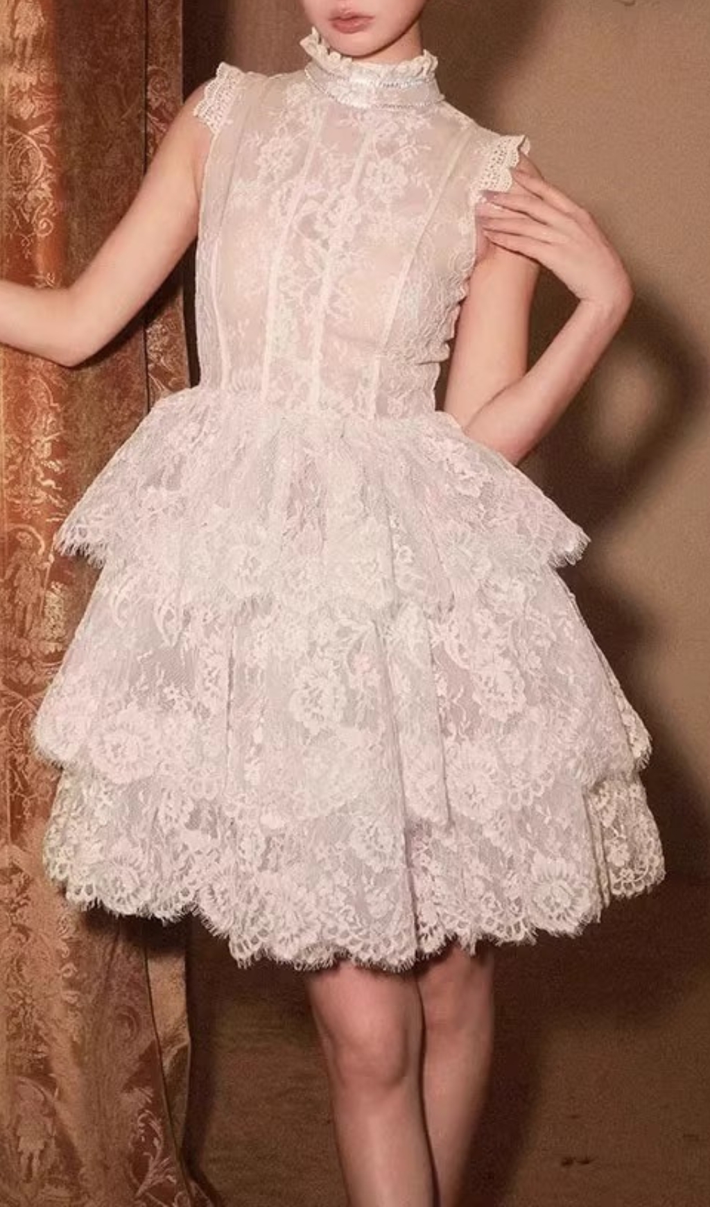 98861bc2b0049ed5e5964fac9a907e82.jpg Fashionslee Women Estevão White Lace Mini Dress