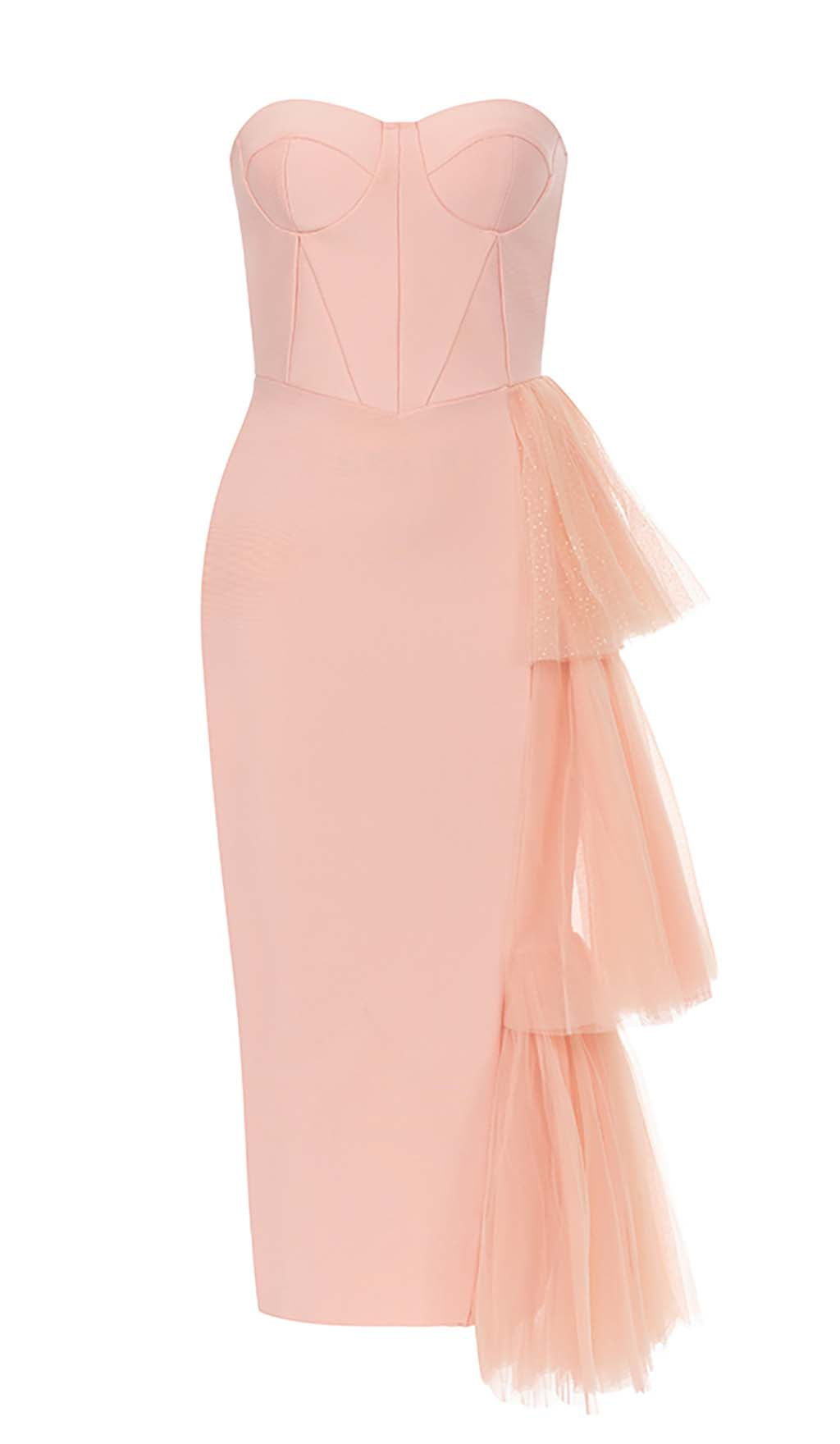 TRENDING PINK ASYMMETRICAL CORSET MIDI DRESS - OWNCI TRENDING PINK ASYMMETRICAL CORSET MIDI DRESS - OWNCI