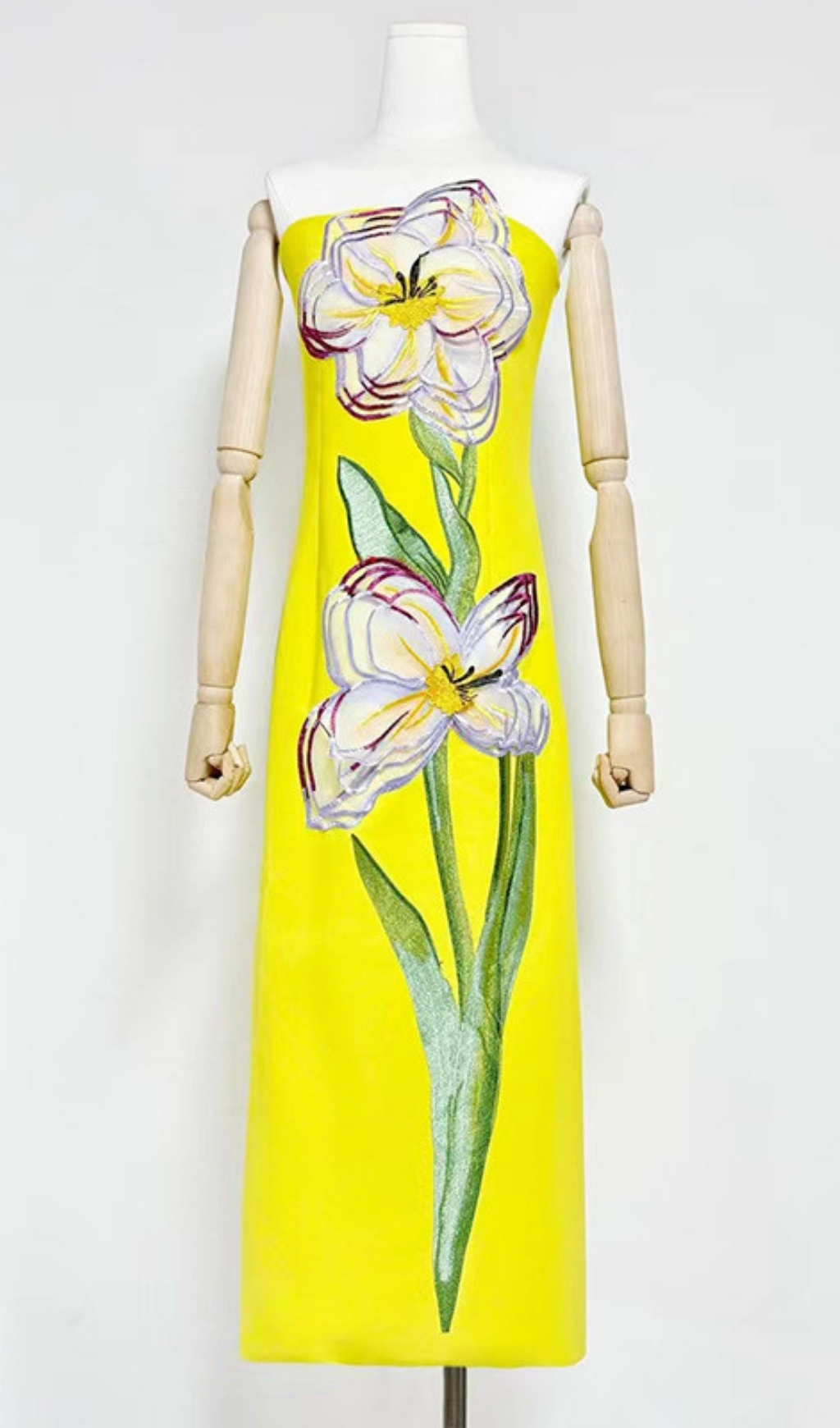 Fashionslee Women Freddy Strapless Flower Maxi Dress