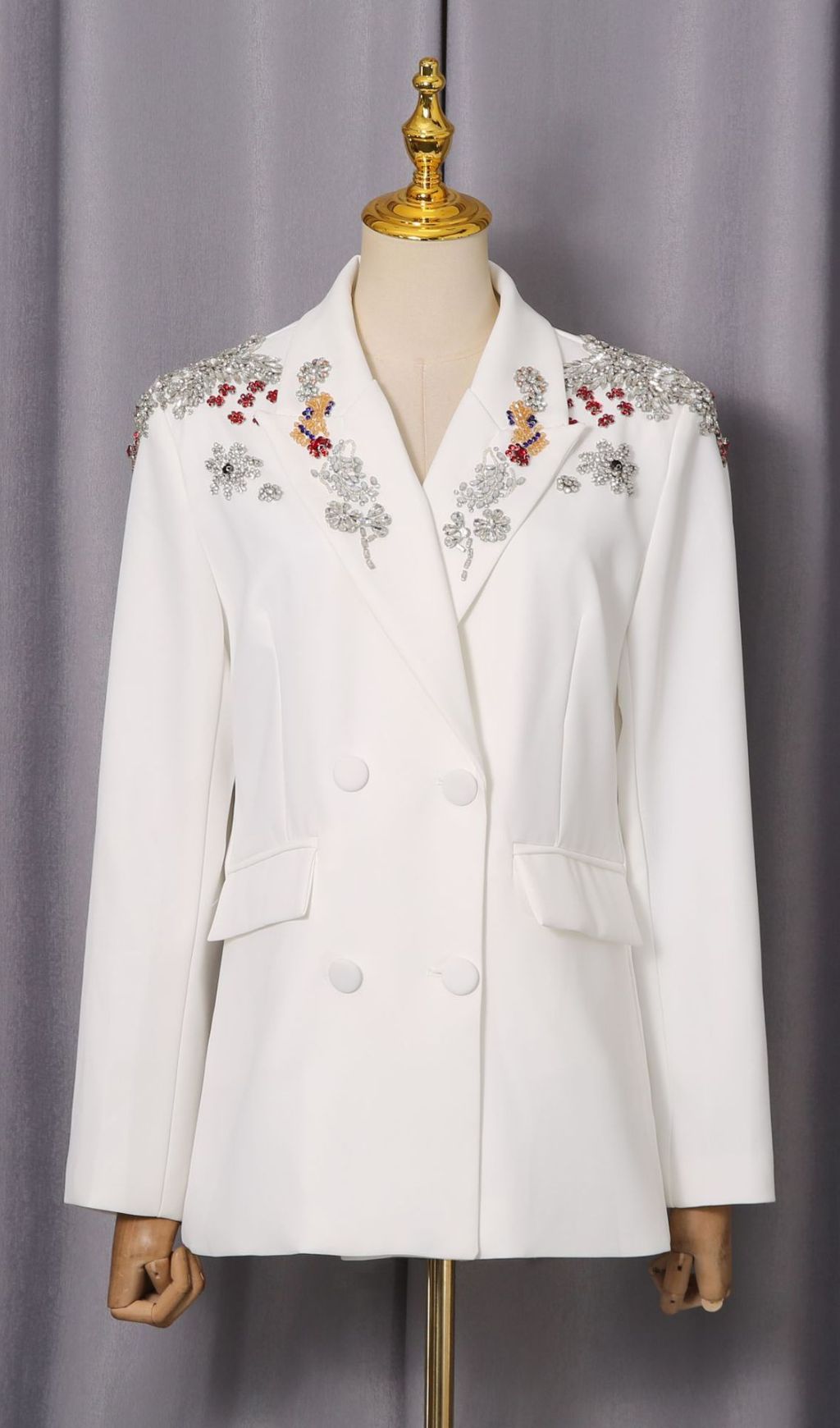 Fashionslee Women Idoya Diamante Flower Blazer