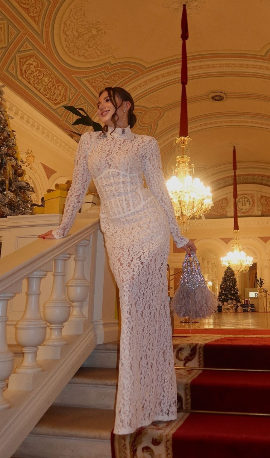98f8d6d140ea2c1d081f31b1c2aa1252.jpg Fashionslee Women Isolde White Flower Lace Corset Maxi Dress