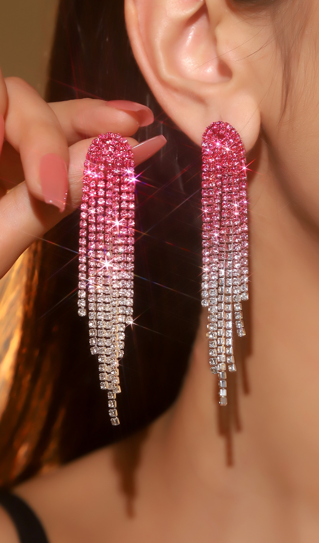 98fa4f69c4920fdaaff77311a26073a9.jpg Fashionslee Women Denisa Rhinestone Tassel Earrings