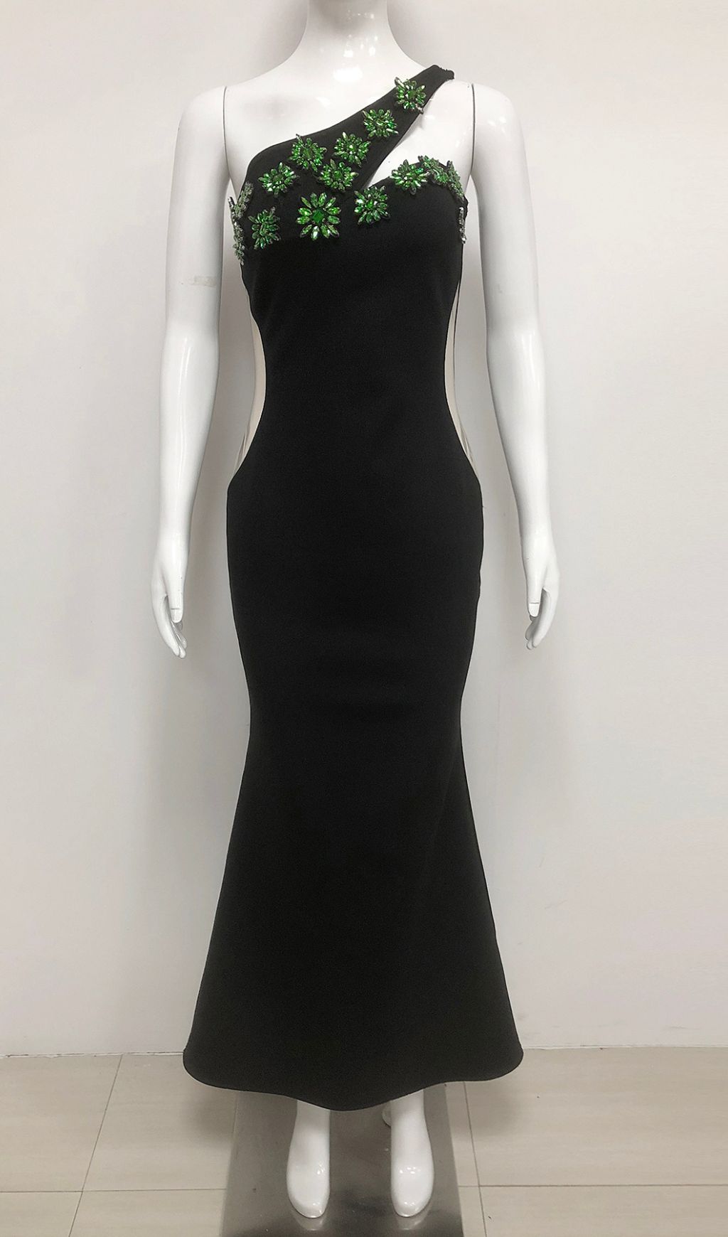 Fashionslee Women Fuji Black Diamante Bandage Maxi Dress