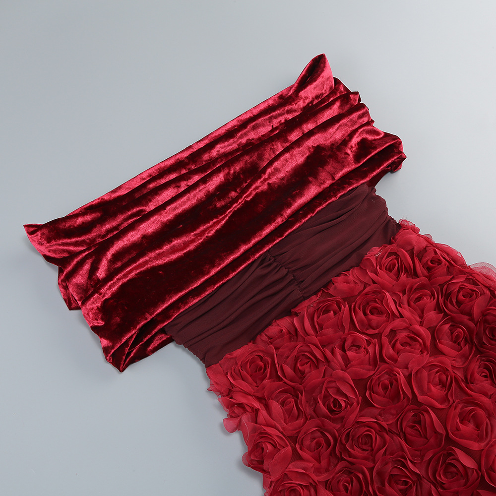 99c2f9cd3adc146cd7ac23de623e524e.jpg Fashionslee Women Colletta Red Off-Shoulder Ruched Flower Midi Dress