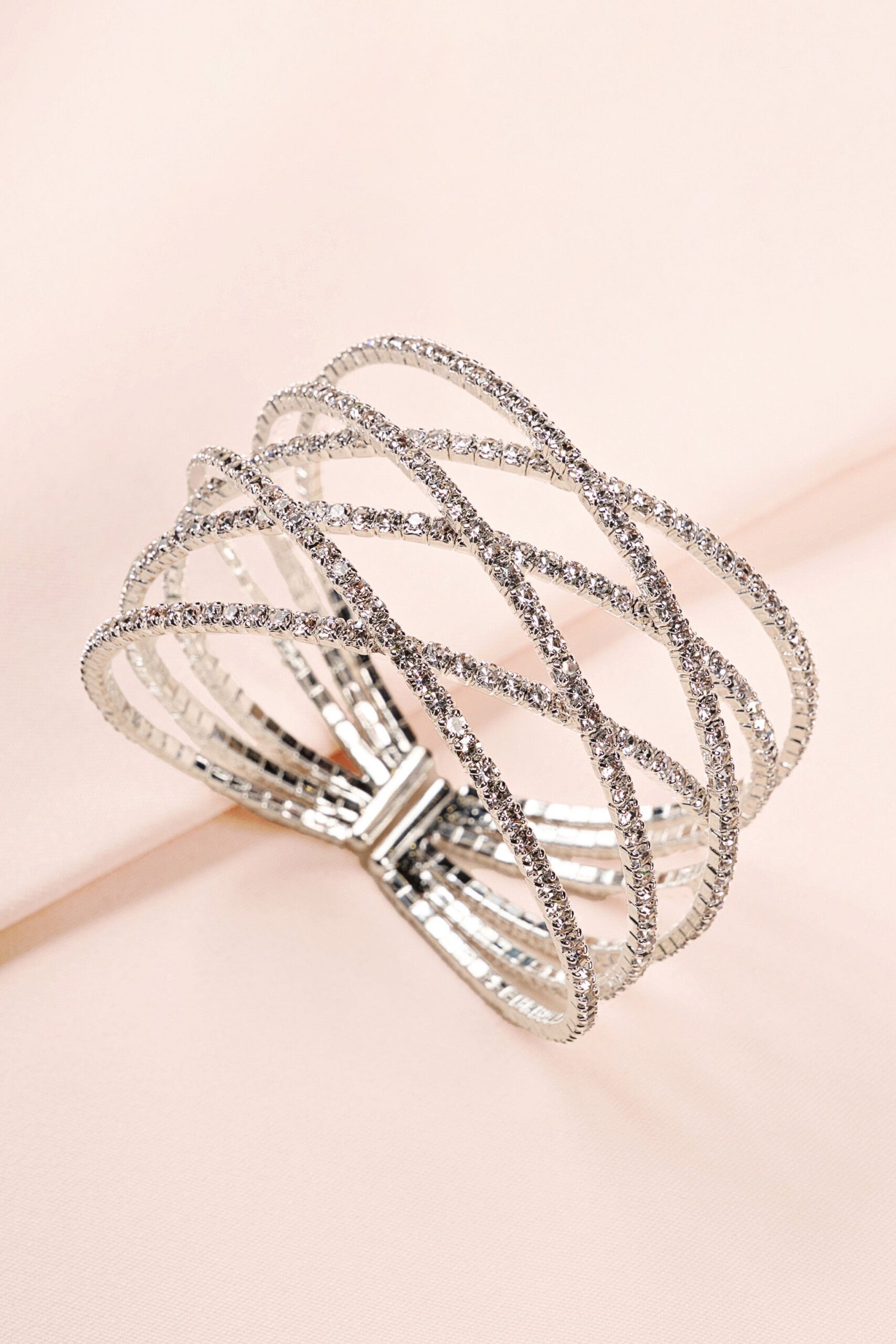 99fa1ab13f1706f2752cb5ead69b0c7d.jpeg Fashionslee Women Silver Diamante Layered Cuff Bracelet
