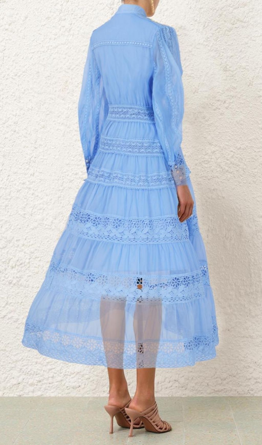 Fashionslee Women Kamaria Blue Long Sleeve Maxi Dress