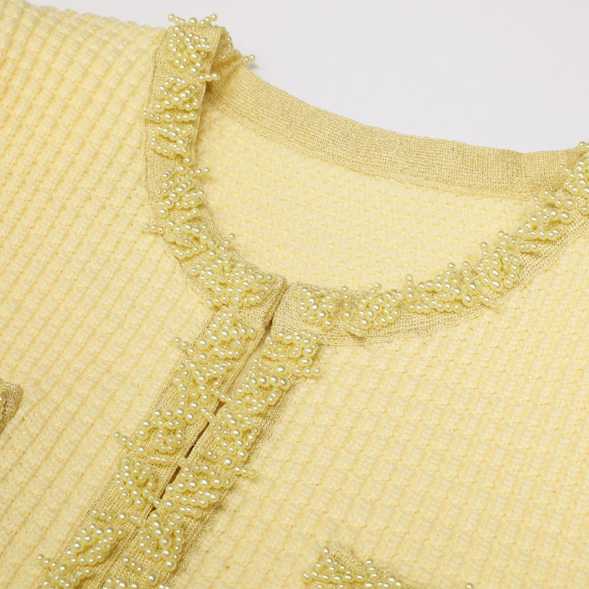 9a52aba2b89a6e94401d5bc811ffd0f4.webp Fashionslee Women Kinuye Yellow Beaded Knit Midi Dress