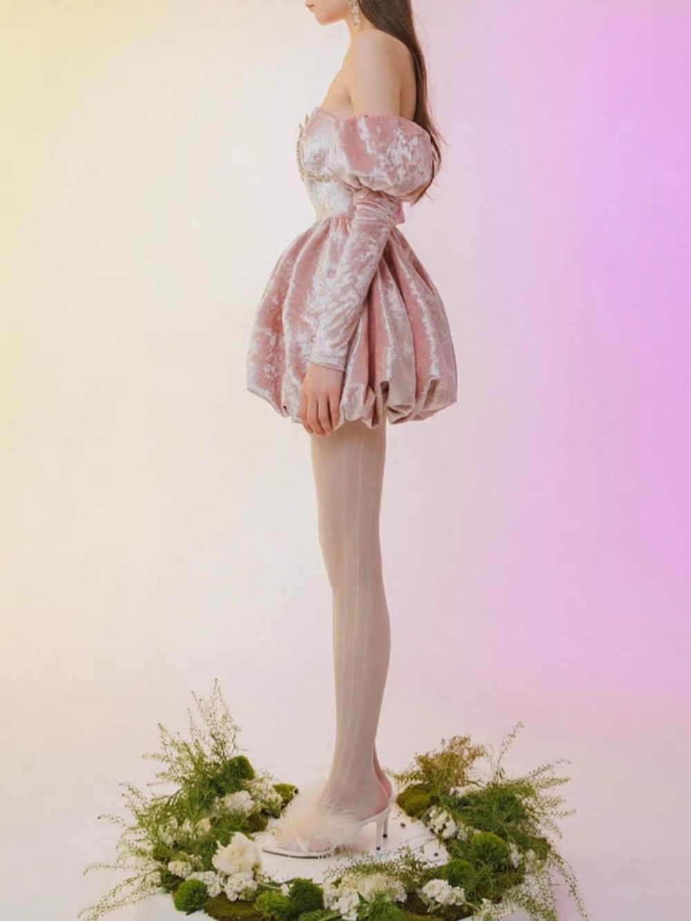 TRENDING VELVET MINI DRESS IN PINK - OWNCI TRENDING VELVET MINI DRESS IN PINK - OWNCI