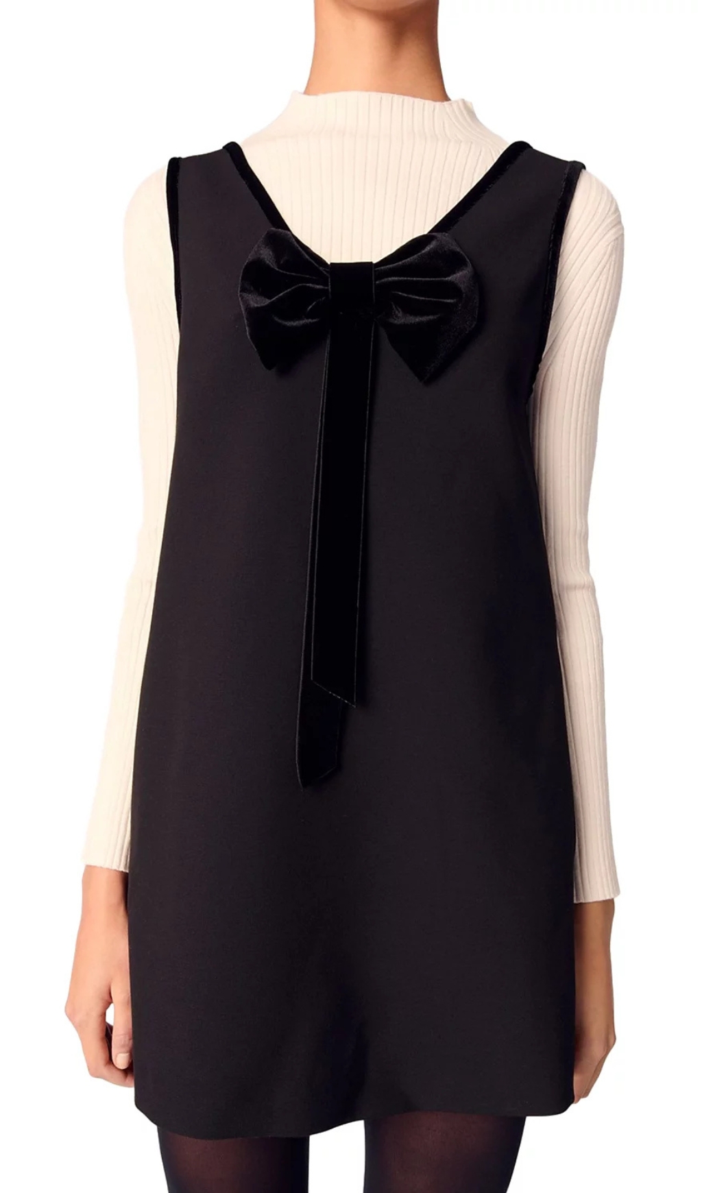Fashionslee Women Pinafore Dress With Velvet Collar