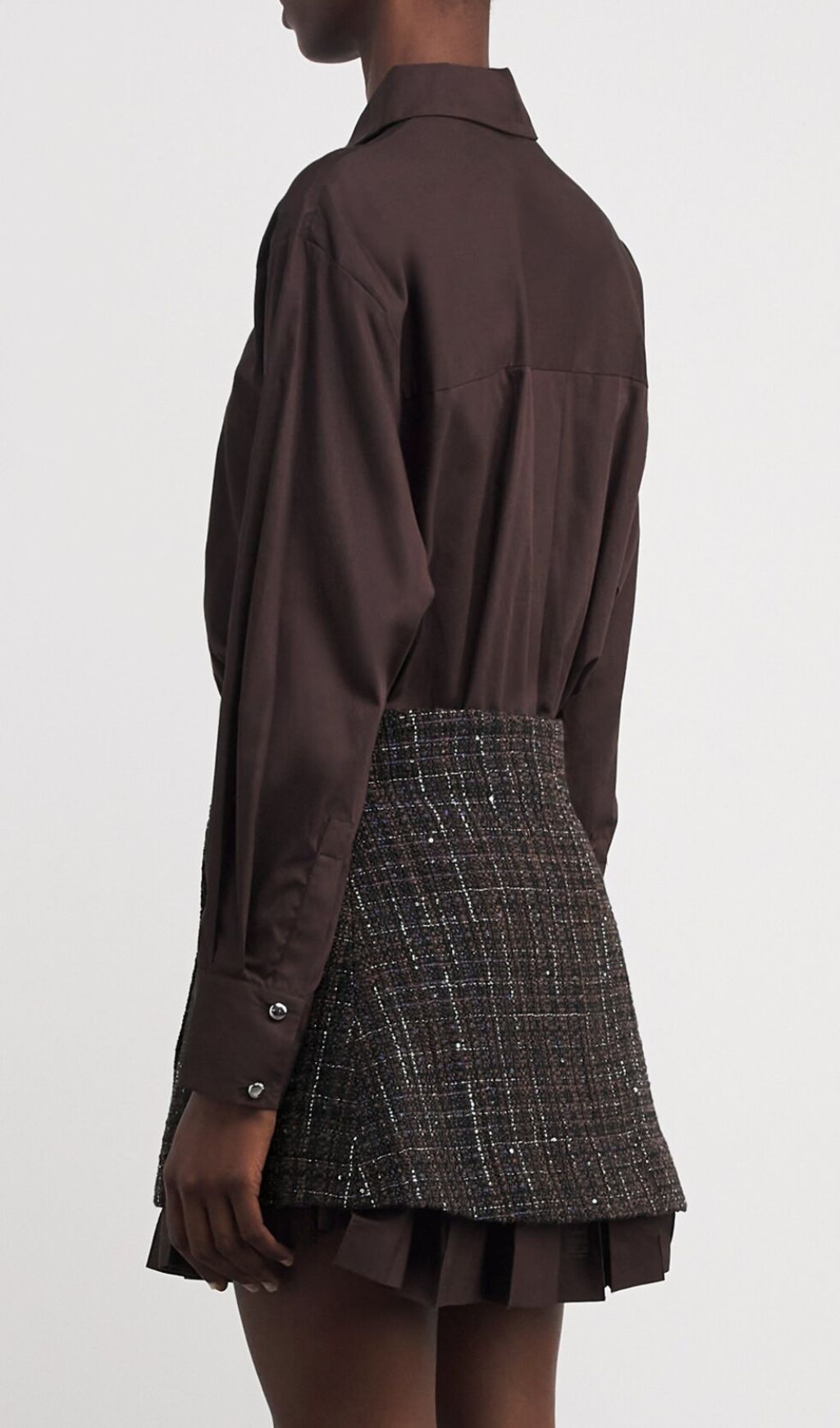 Fashionslee Women Layered Mini Shirt Dress