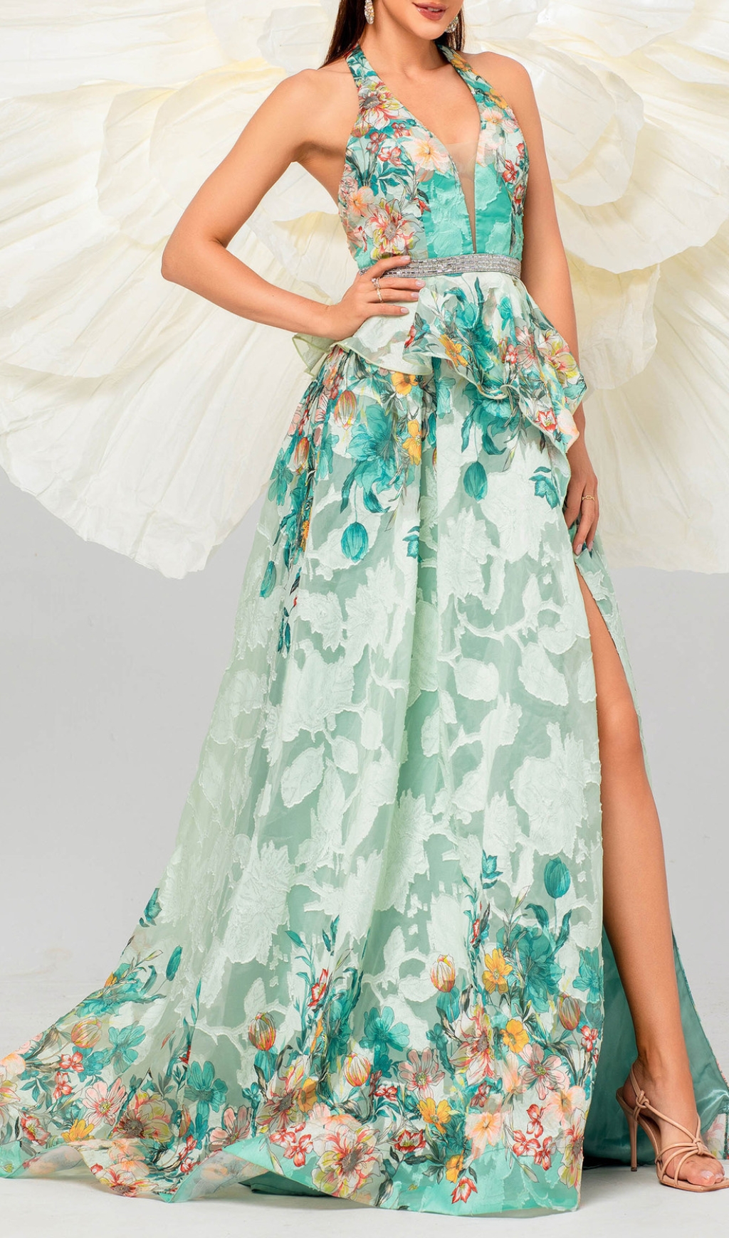 9b1267e96fc5cb49cea393eb244846cb.jpg Fashionslee Women Brona Green Halter Floral Printed Maxi Dress