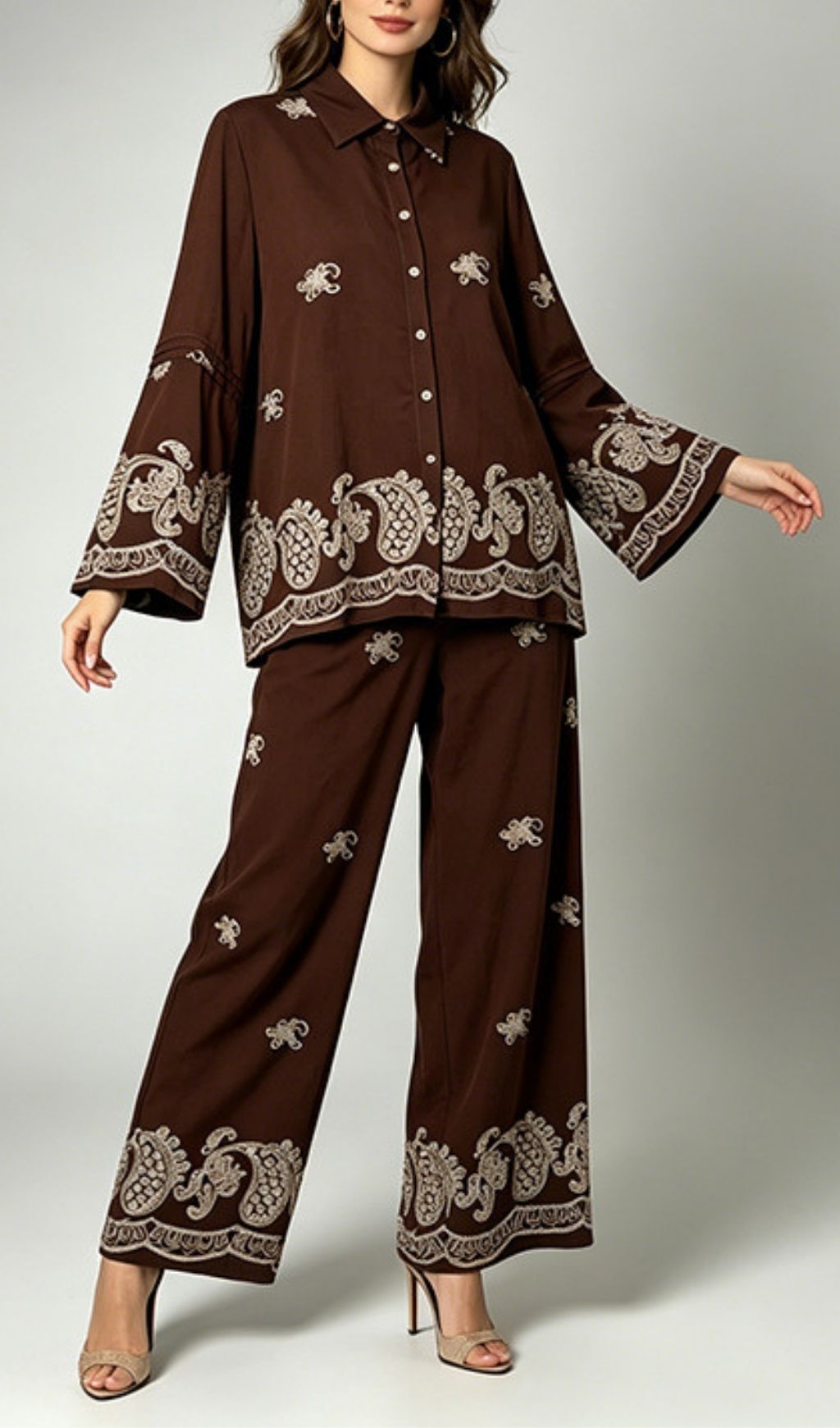 9b153cb3bf01078c5305af854c19c768.jpg Fashionslee Women Kiza Coffee Printed Two-Piece Set