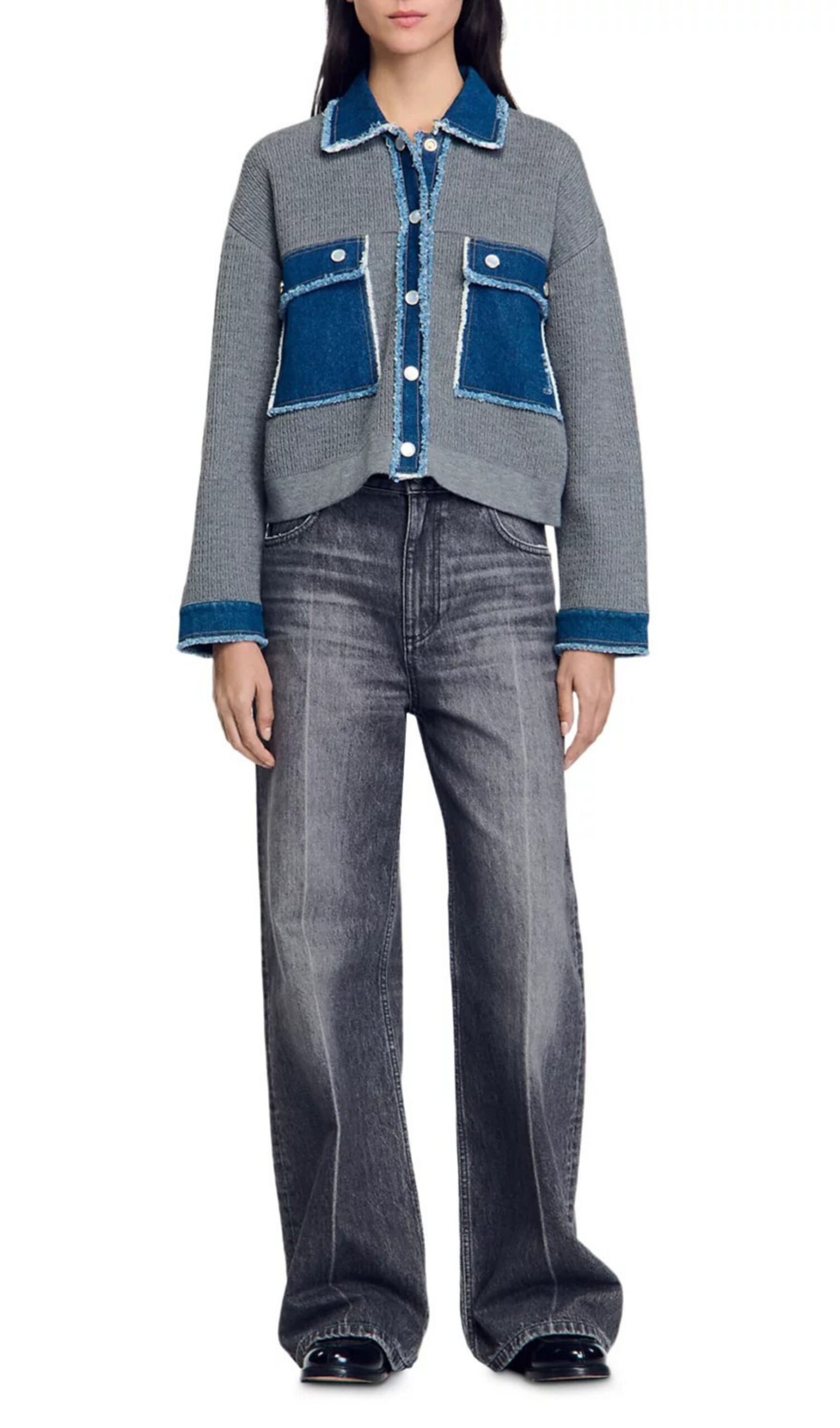 9b1ceade1c2a03d7f2b14213a79d428a.jpg Fashionslee Women John Mixed Media Cardigan