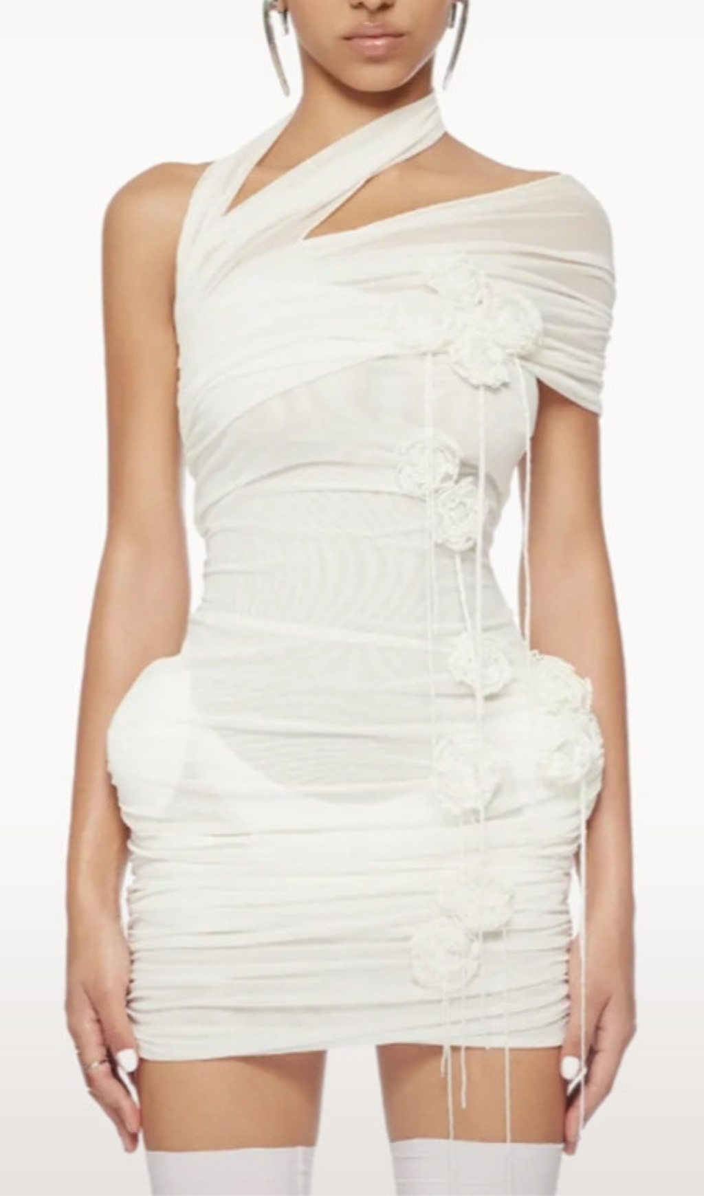 Fashionslee Women Elese White Flower Mini Dress