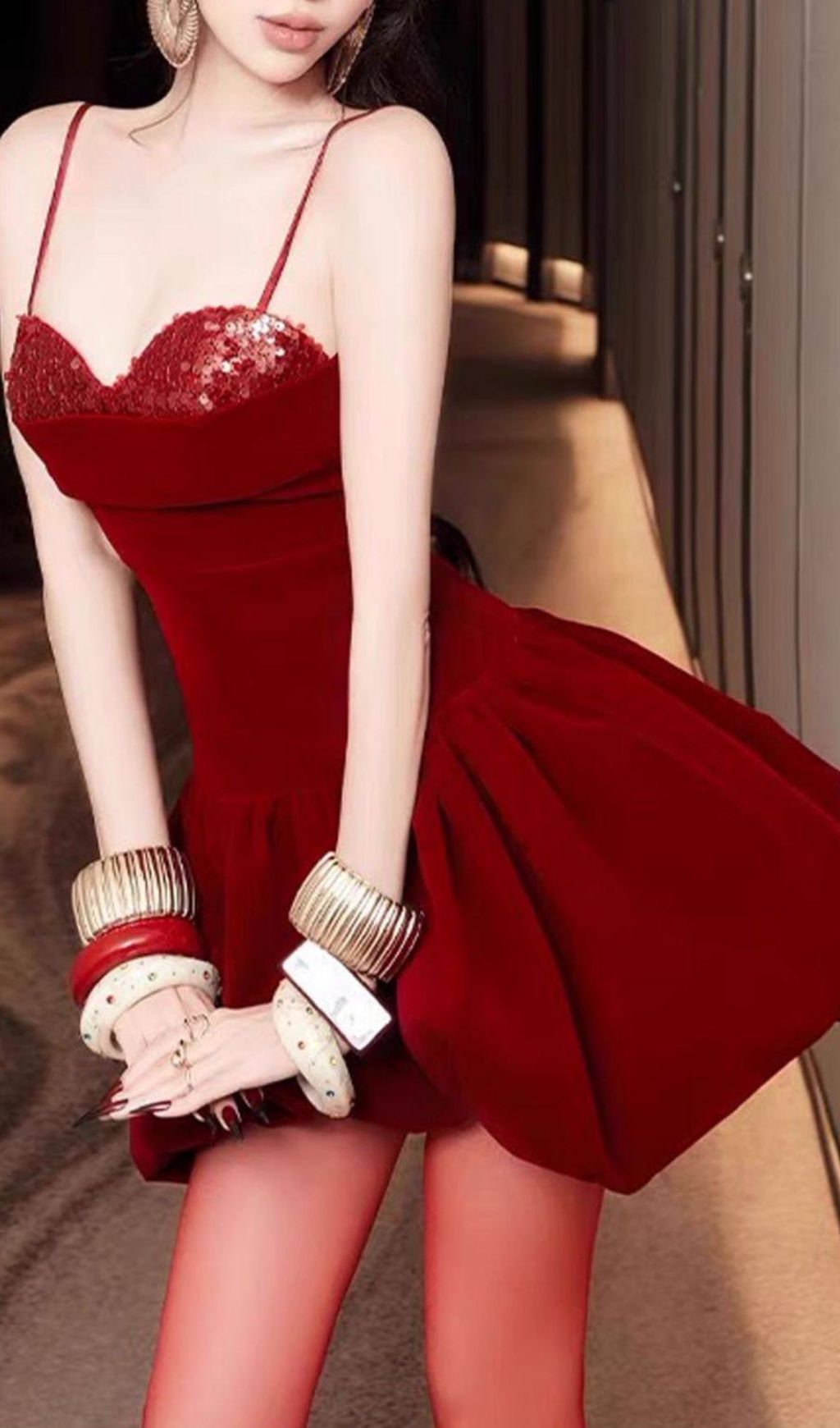 9b46ab01c2f0ca9e9bd6a19c915e9802.jpg Fashionslee Women Jelissa Strappy Sequin Mini Dress