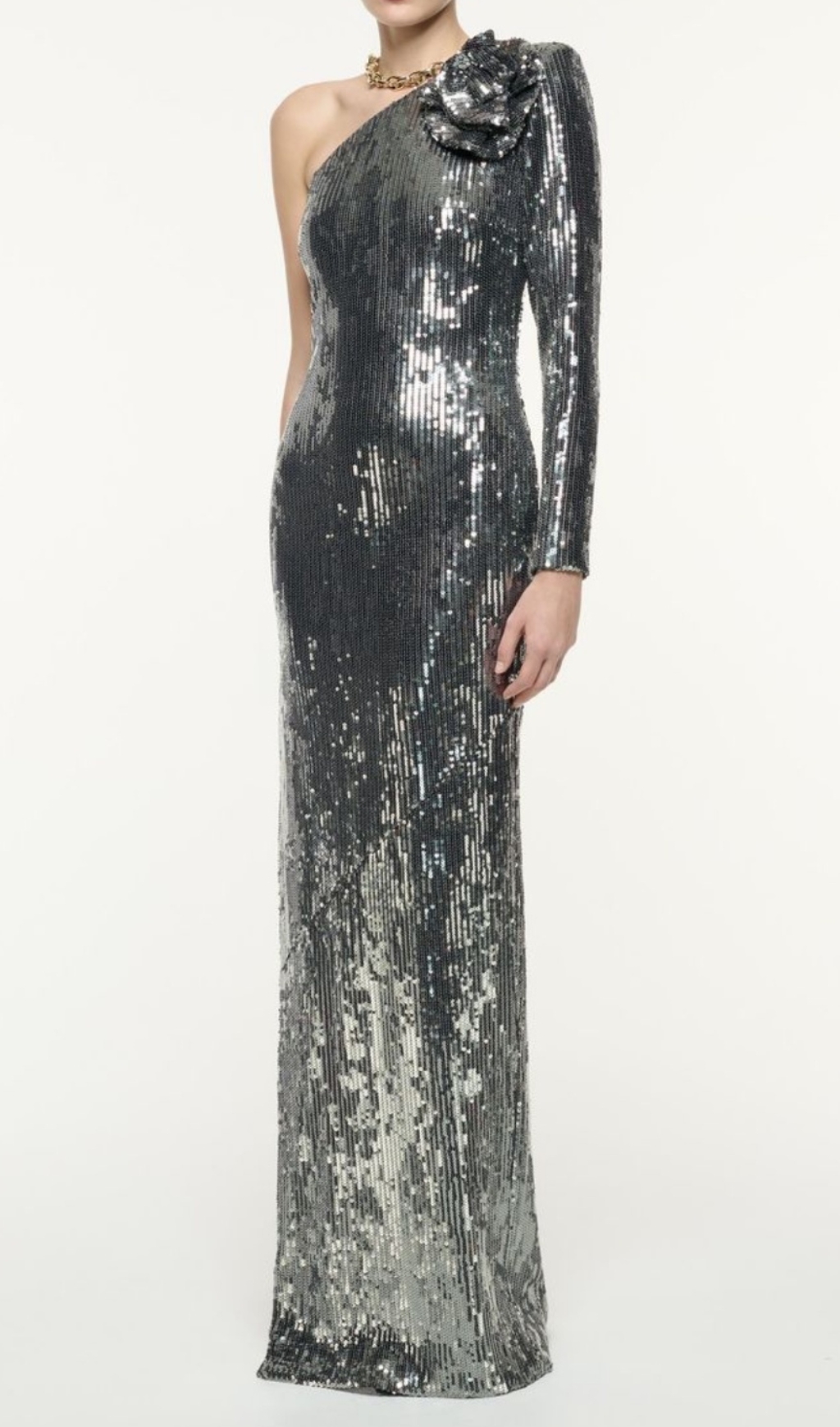 9bb83848451ed763e070e527e4ac969d.jpg Fashionslee Women Charlot Silver Sequin Flower Maxi Dress