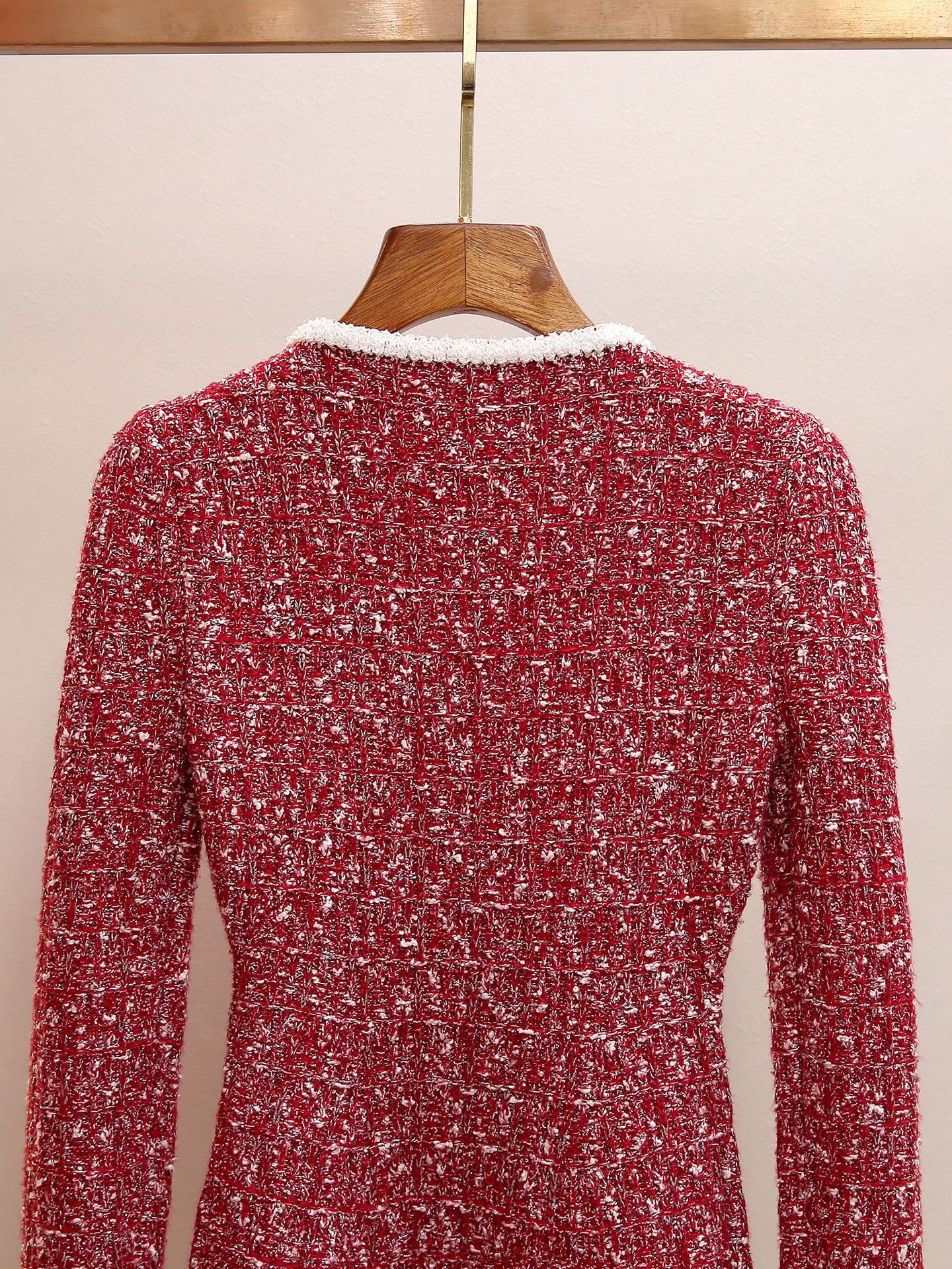 TRENDING RED TEXTURE MINI DRESS - OWNCI