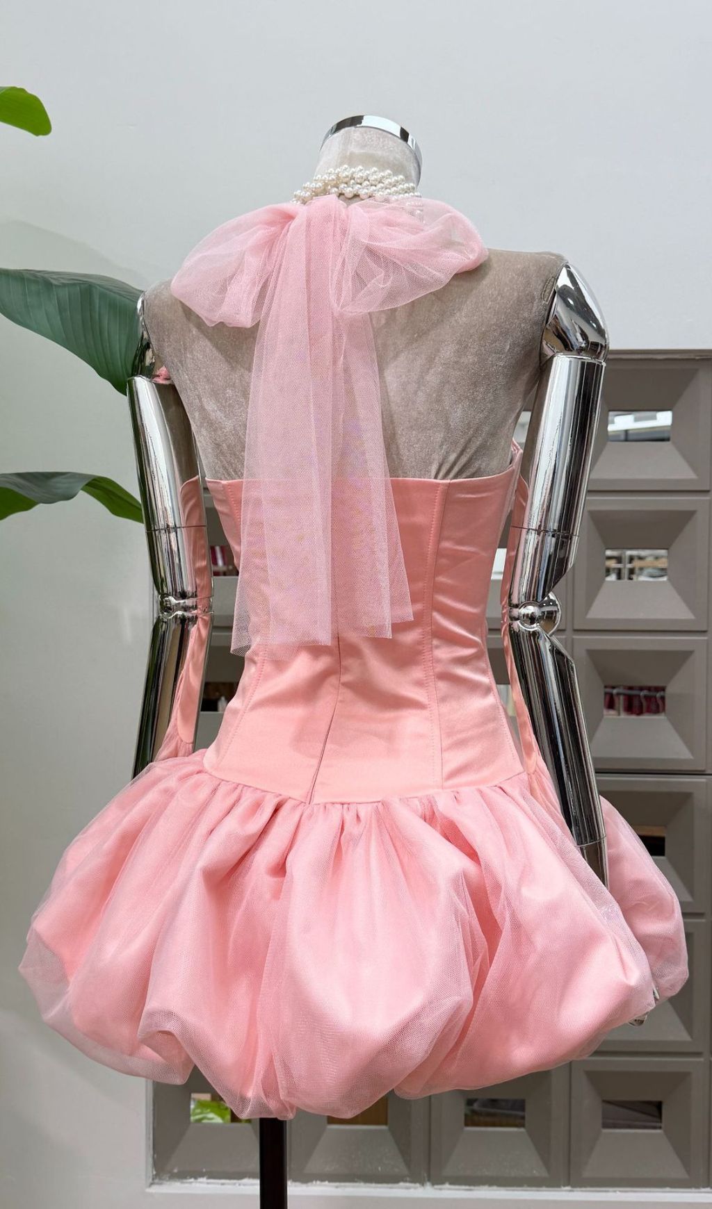VIRAL PINK MESH HALTER MINI DRESS - OWNCI VIRAL PINK MESH HALTER MINI DRESS - OWNCI