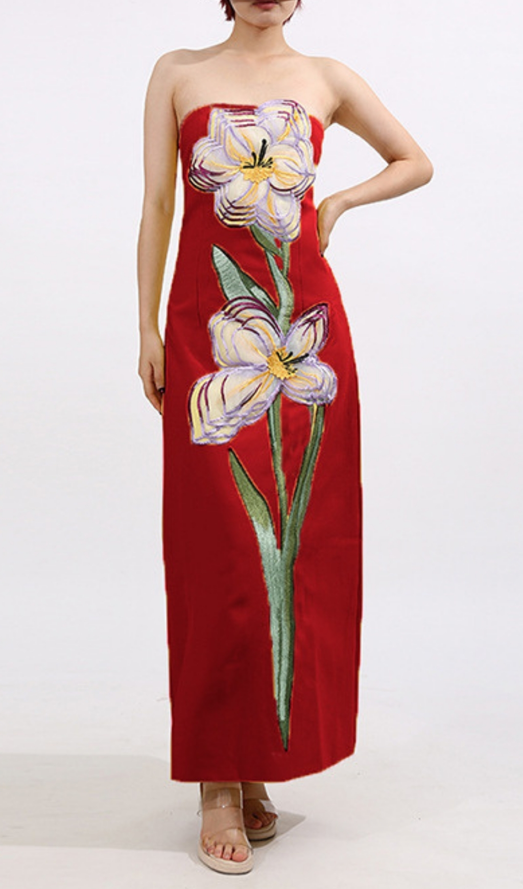 Fashionslee Women Freddy Strapless Flower Maxi Dress