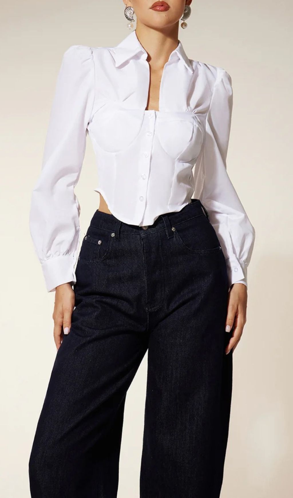 Fashionslee Women Ehren Long Sleeve Collar Shirt