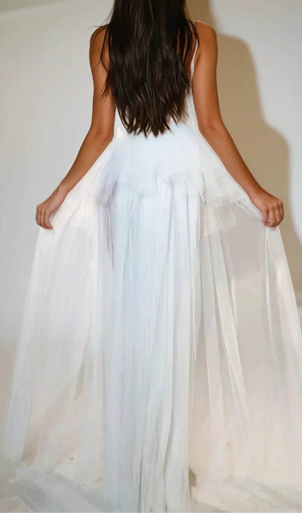 Fashionslee Women Kalene Strapless Ruffle Tulle Dress In White