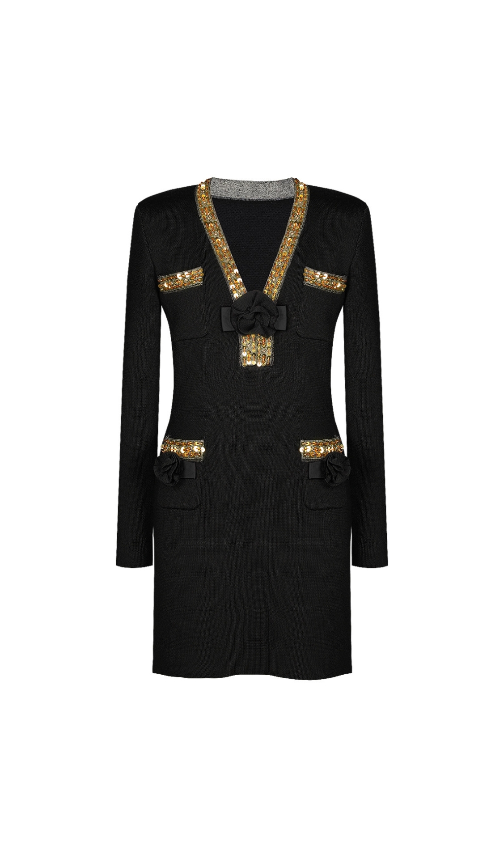 Fashionslee Women Emilie Long Sleeve Flower Mini Dress