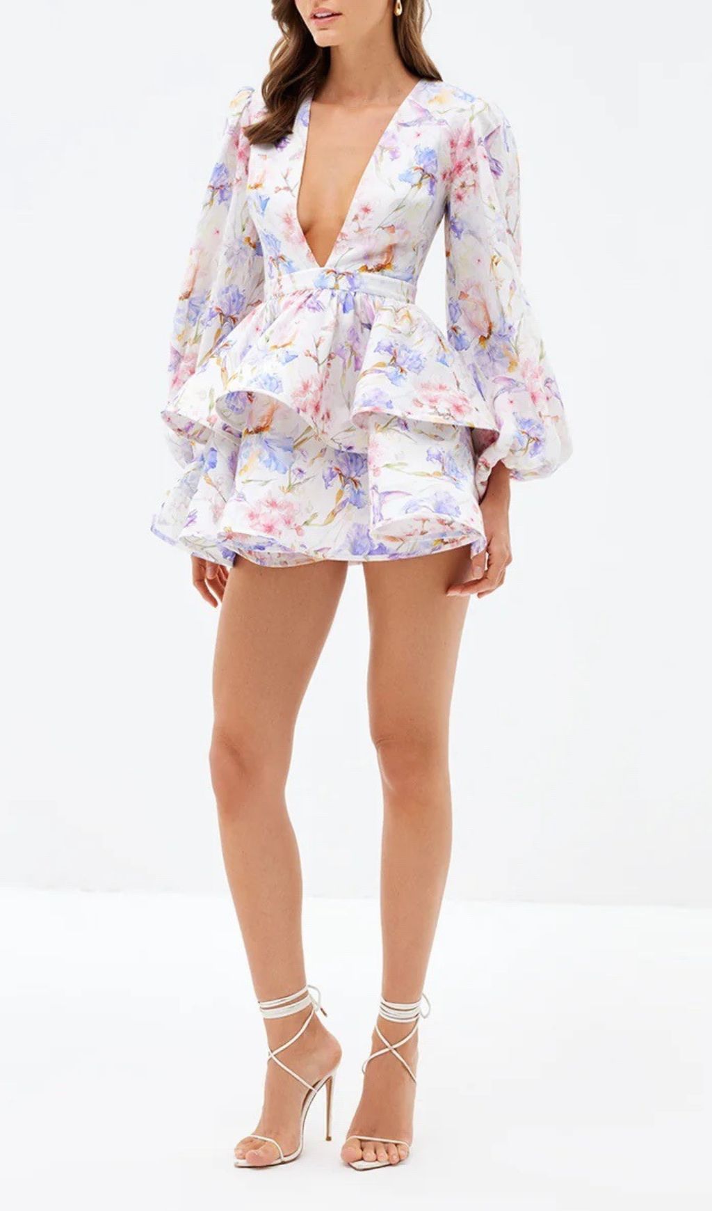 9cbf409cc645f806beec150cc6be1a3e.jpg Fashionslee Women Engla Lantern Sleeve Printed Mini Dress
