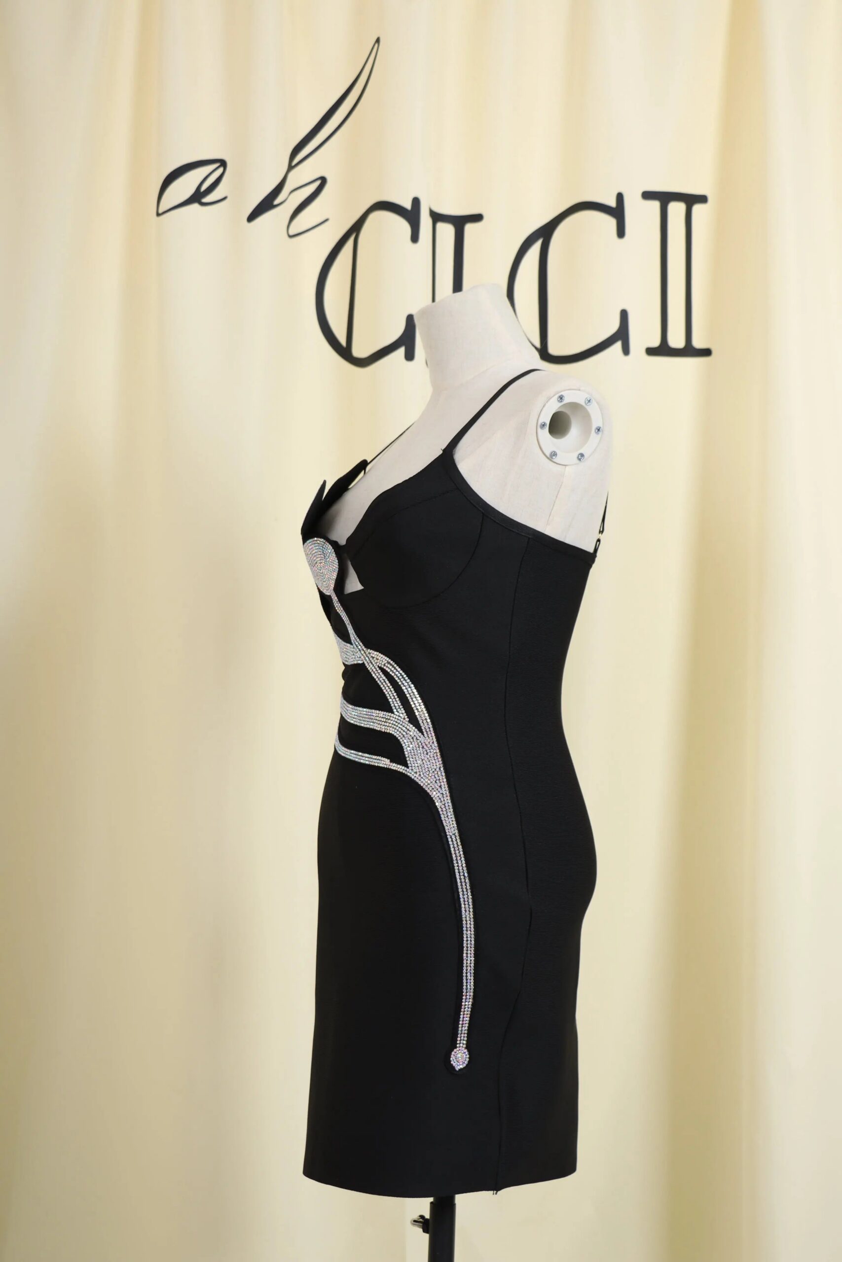 CRYSTAL VIRAL BANDAGE MINI DRESS - OWNCI CRYSTAL VIRAL BANDAGE MINI DRESS - OWNCI