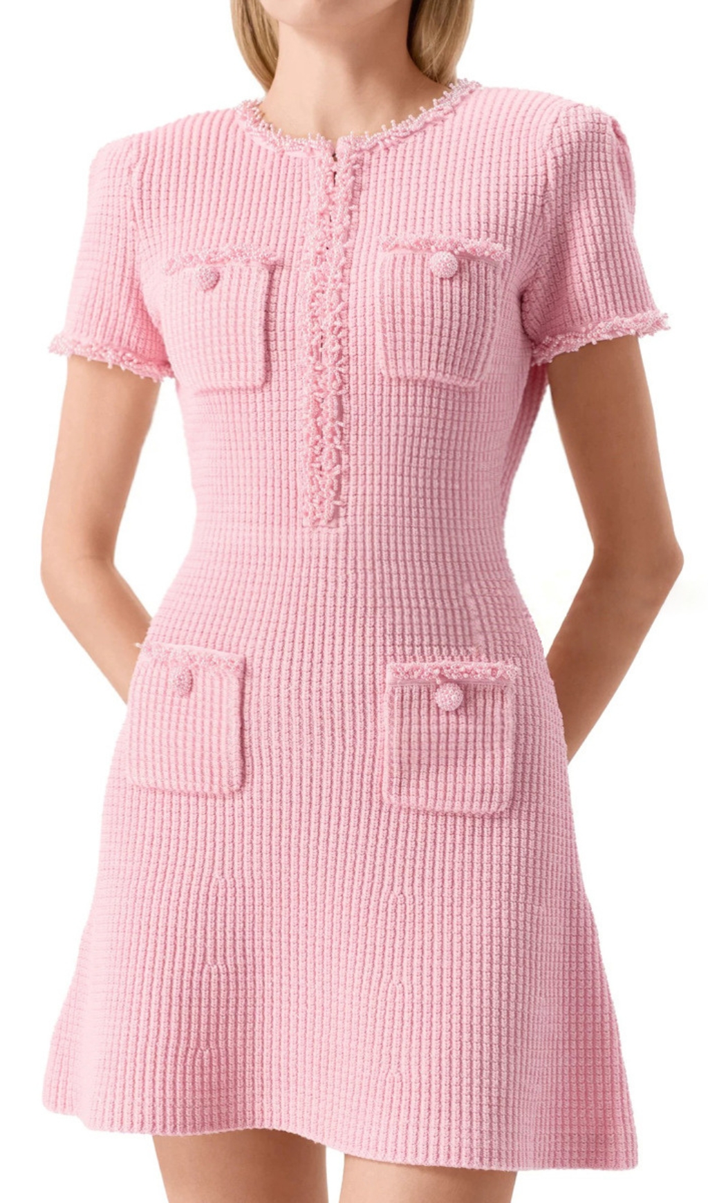 Fashionslee Women Emme Beaded Knit Mini Dress