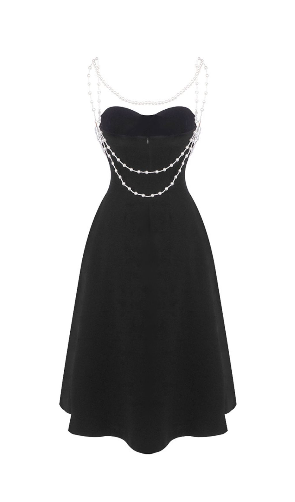 TRENDING BLACK BEADED STRAPY MIDI DRESS - OWNCI TRENDING BLACK BEADED STRAPY MIDI DRESS - OWNCI