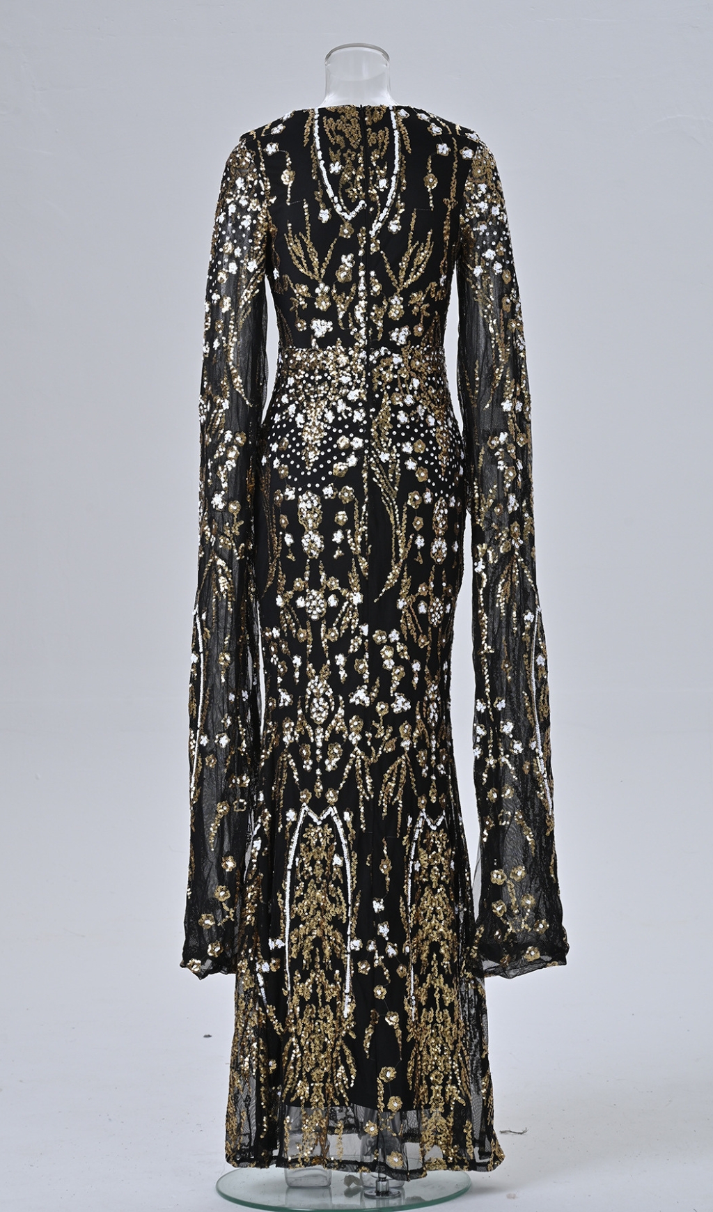 Fashionslee Women Cicely Gold Sequin Maxi Dress