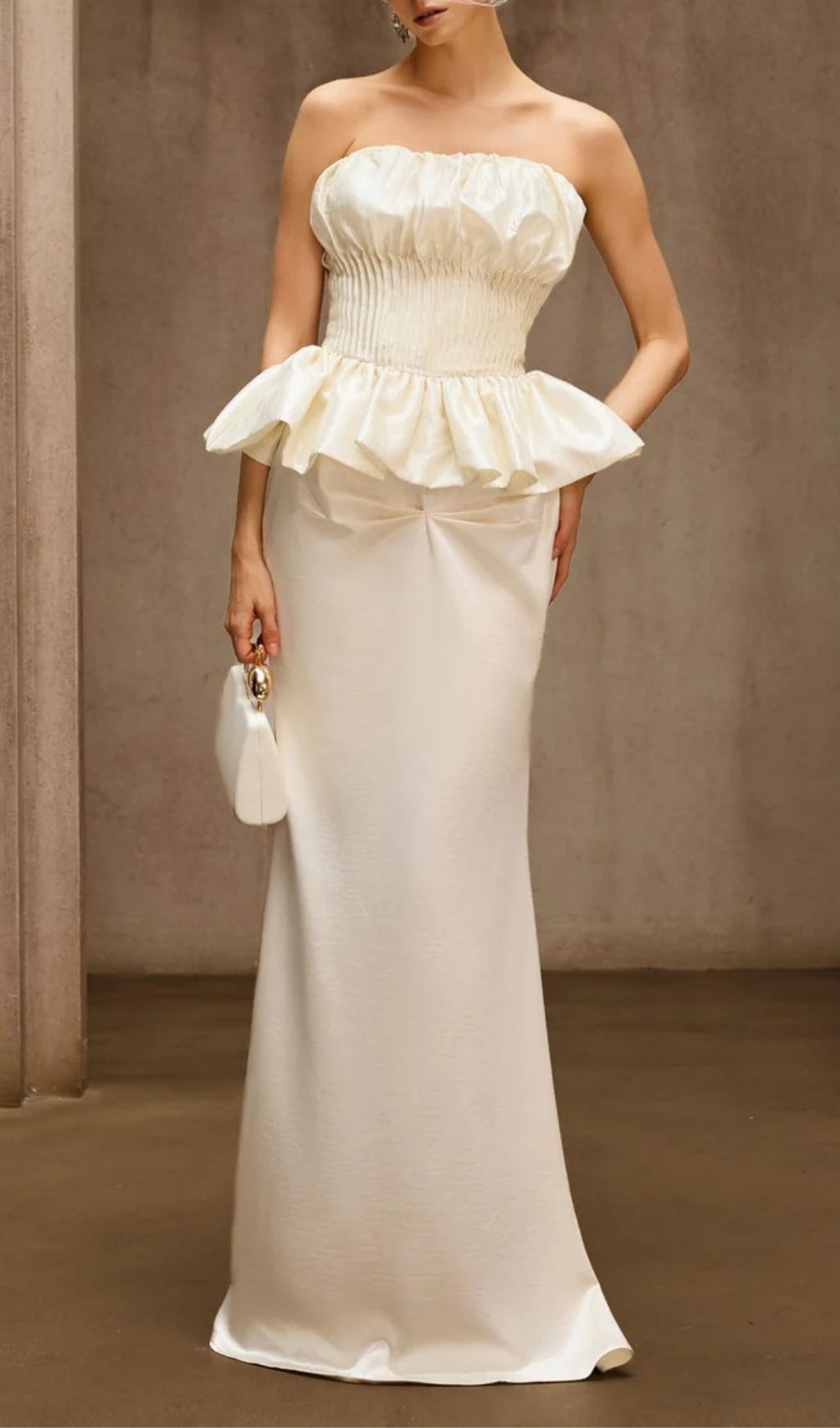Fashionslee Women Dysis Strapless Pleated Maxi Dress