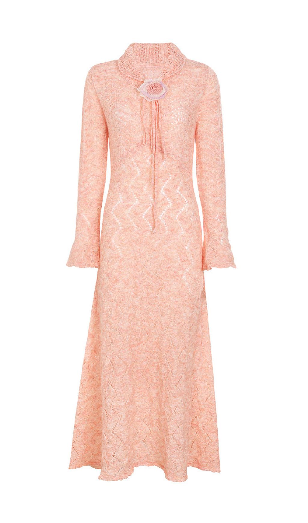 Fashionslee Women Jorge Knit Floral Long Sleeve Midi Dress