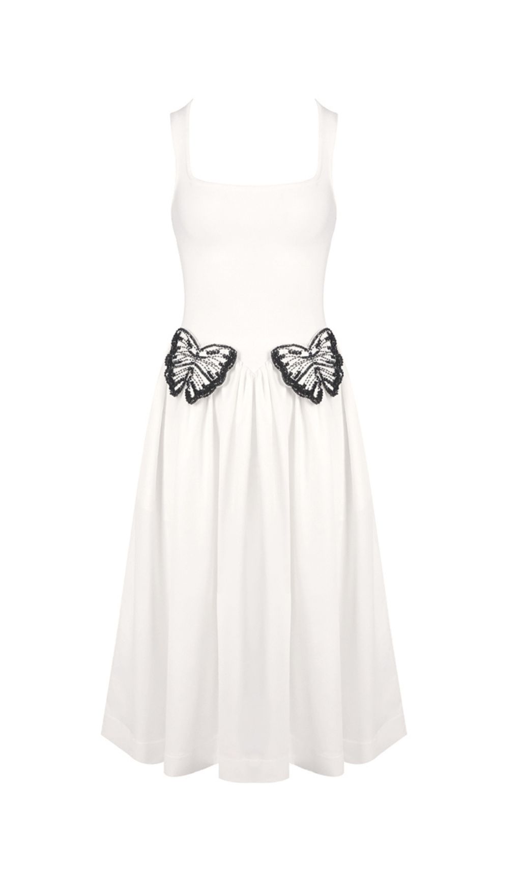 9da3f6676a9362d32ff97ac92ef3b68f.jpg Fashionslee Women Faron White Butterfly Midi Dress
