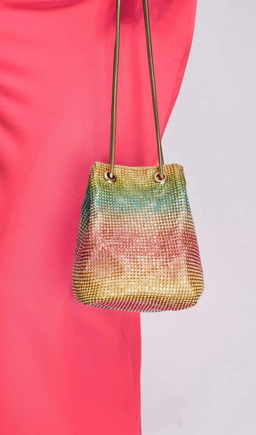 Fashionslee Women Lala Rainbow Diamante Bag