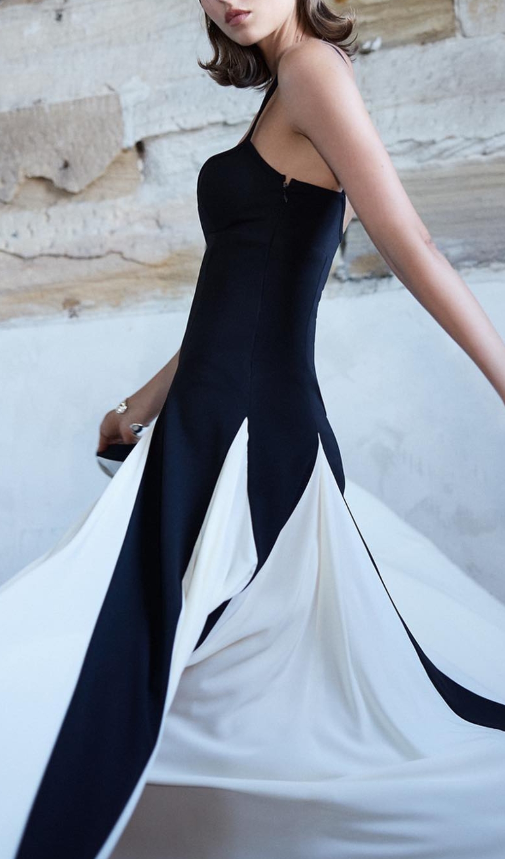 9dd602e11fb4e3ea44f41d44f7000a36.jpg Fashionslee Women Brynna Black White Patchwork Maxi Dress