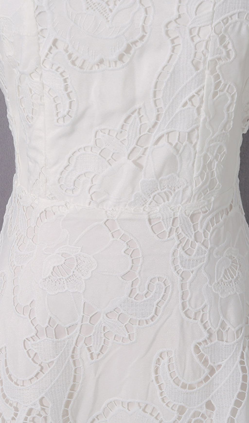 Fashionslee Women Jenelle White Strappy Embroidery Midi Dress
