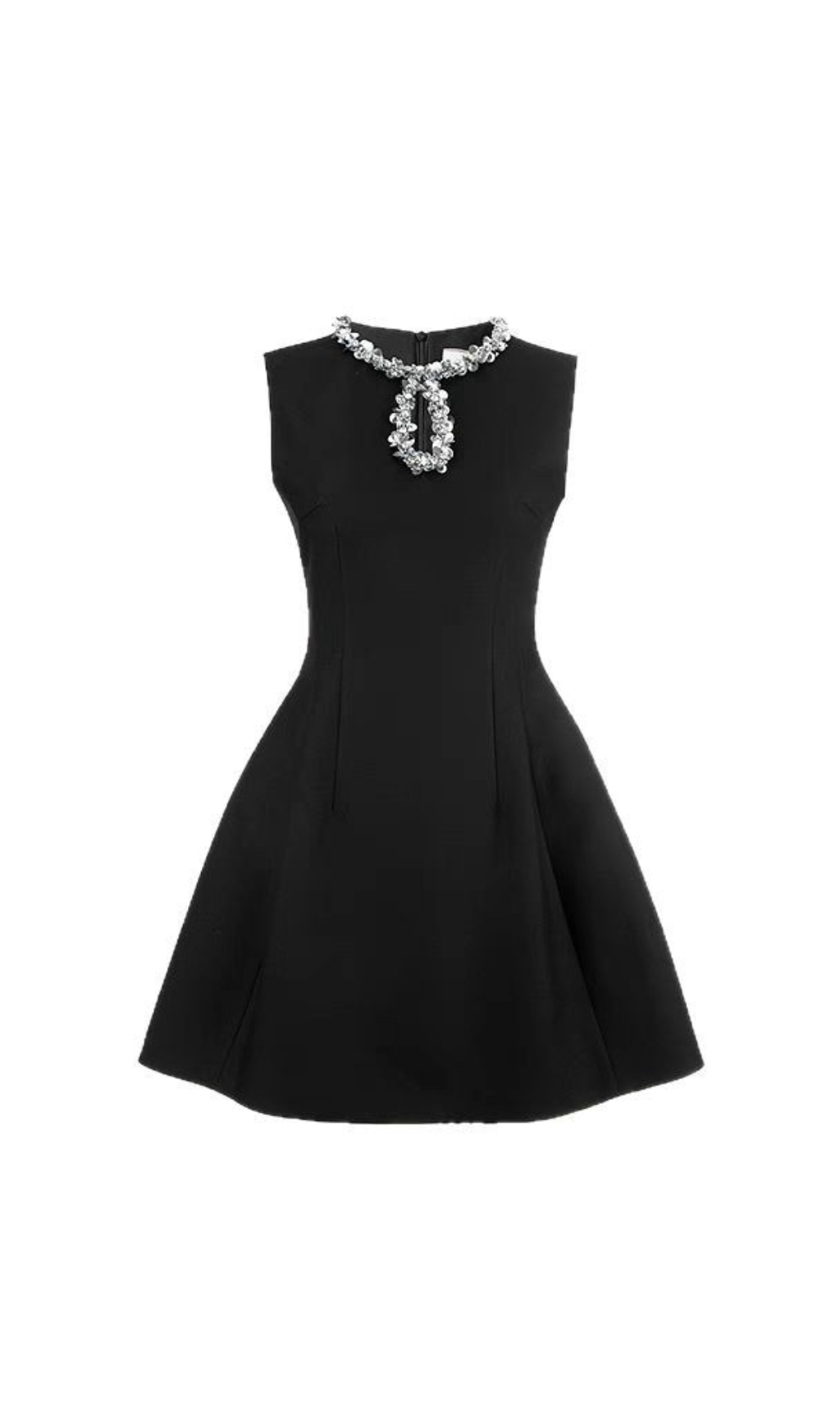 9e3c8b38f93d836e32577042793a0f59.jpg Fashionslee Women Dorin Black Embellished Neck Mini Dress