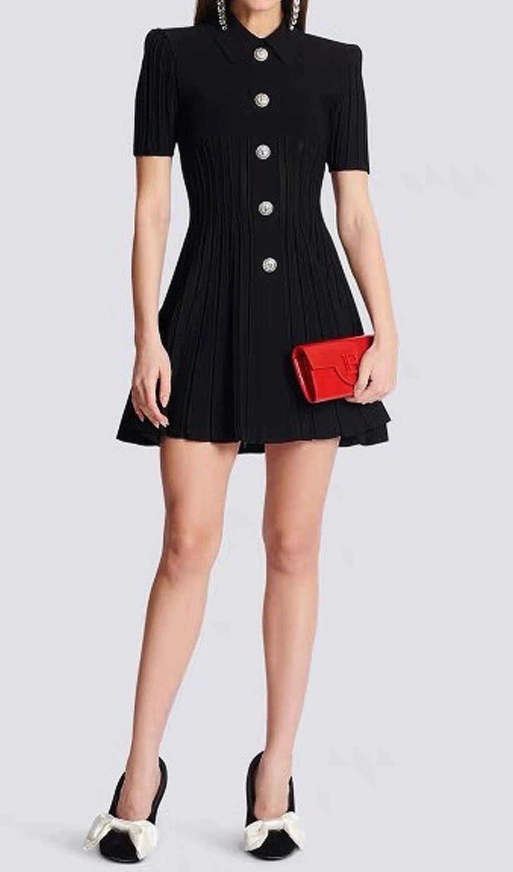 Fashionslee Women Eliezer Lapel Knit Mini Dress
