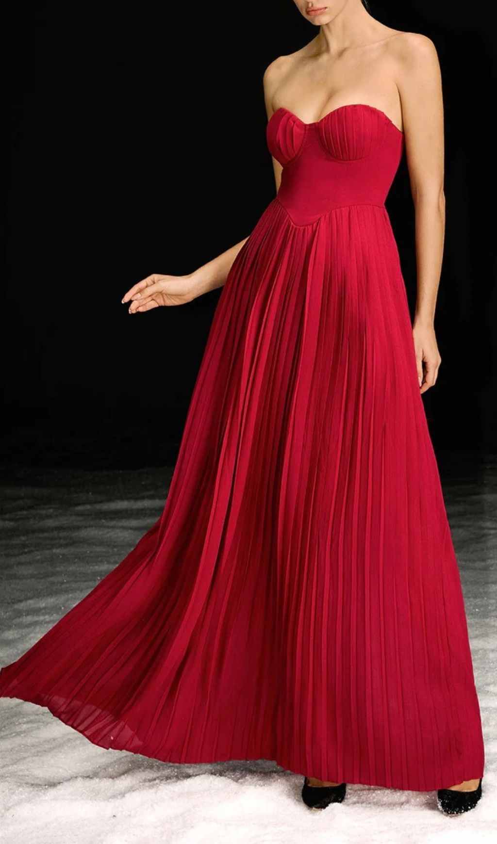 9e75c86b6a13a468c91d248a045b803d.jpg Fashionslee Women Necalli Strapless Pleated Maxi Dress