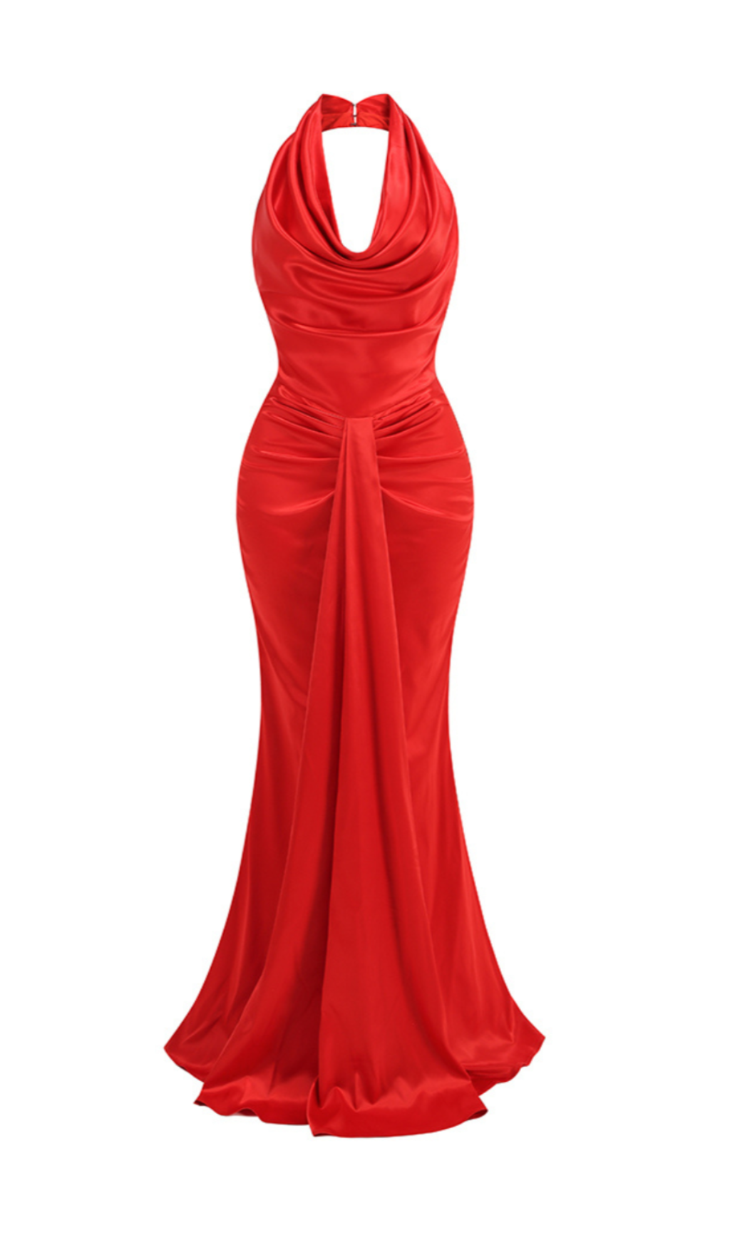 9e8d554080d868af55d43a5e79697a9d.png Fashionslee Women Alexandru Halter Pleats Satin Gown