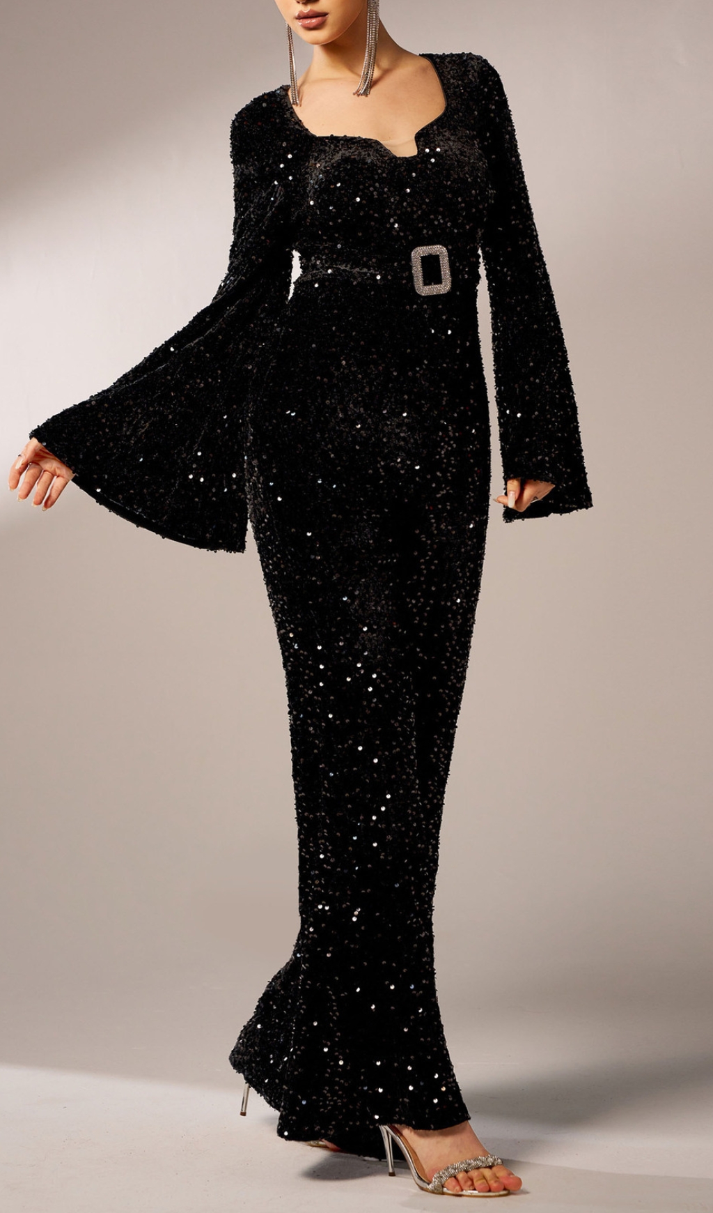 VIRAL BLACK SEQUIN JUMPSUIT | AESTHETIC LONG SLEEVE - OWNCI VIRAL BLACK SEQUIN JUMPSUIT | AESTHETIC LONG SLEEVE - OWNCI